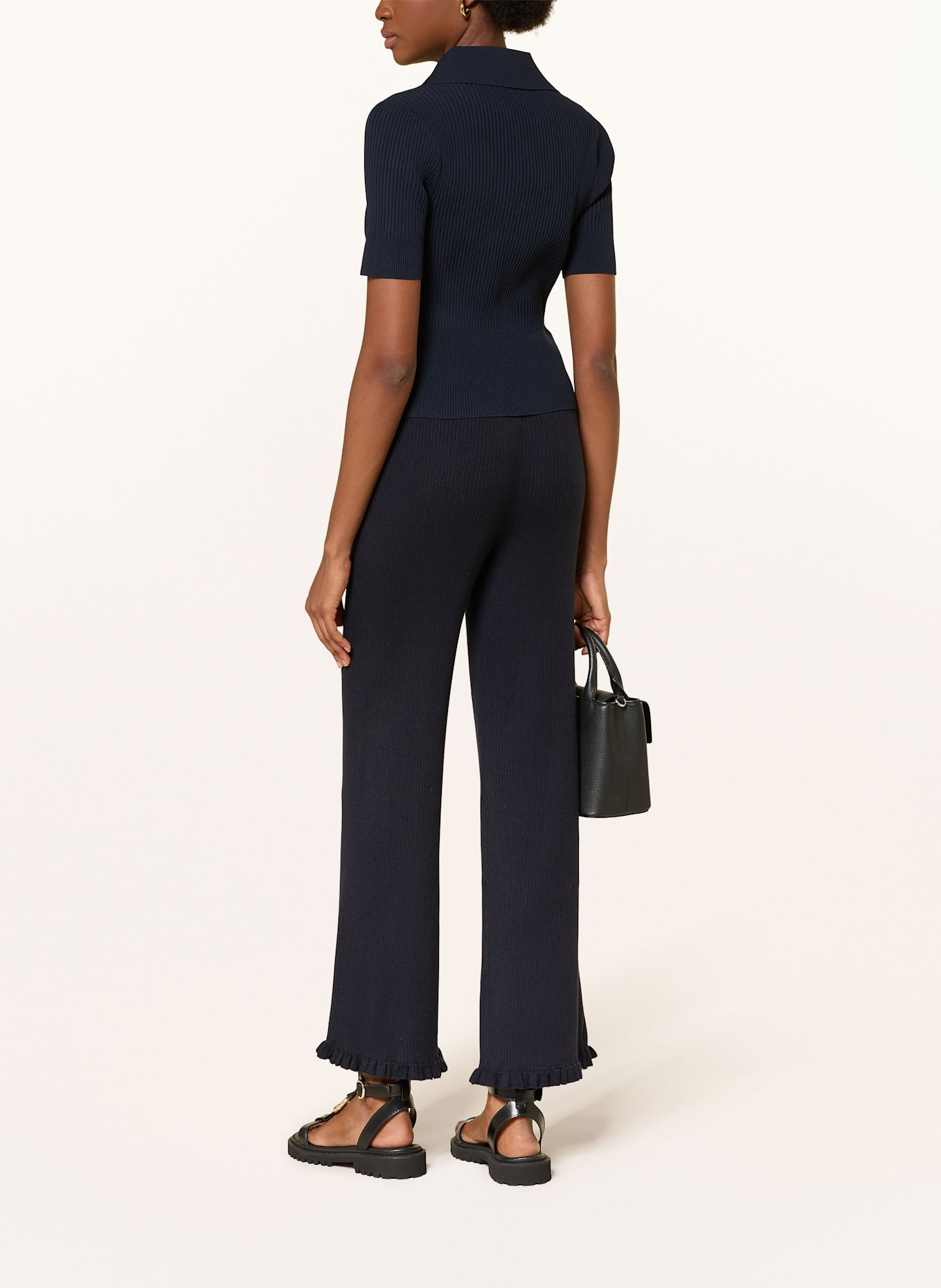 CLAUDIE PIERLOT Strickhose: DUNKELBLAU