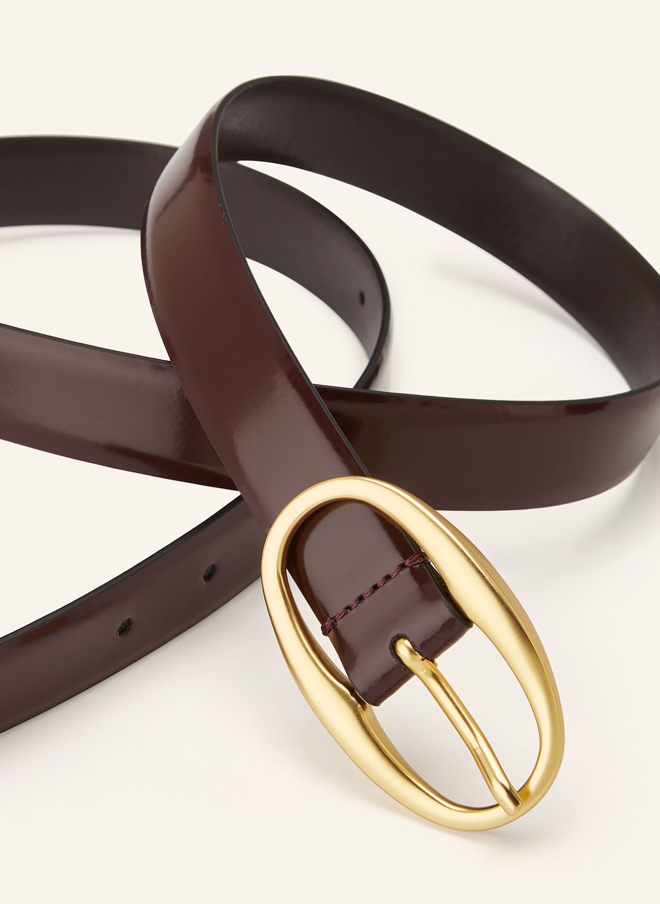 REISS Pasek skórzany DREW: CIEMNOCZERWONY