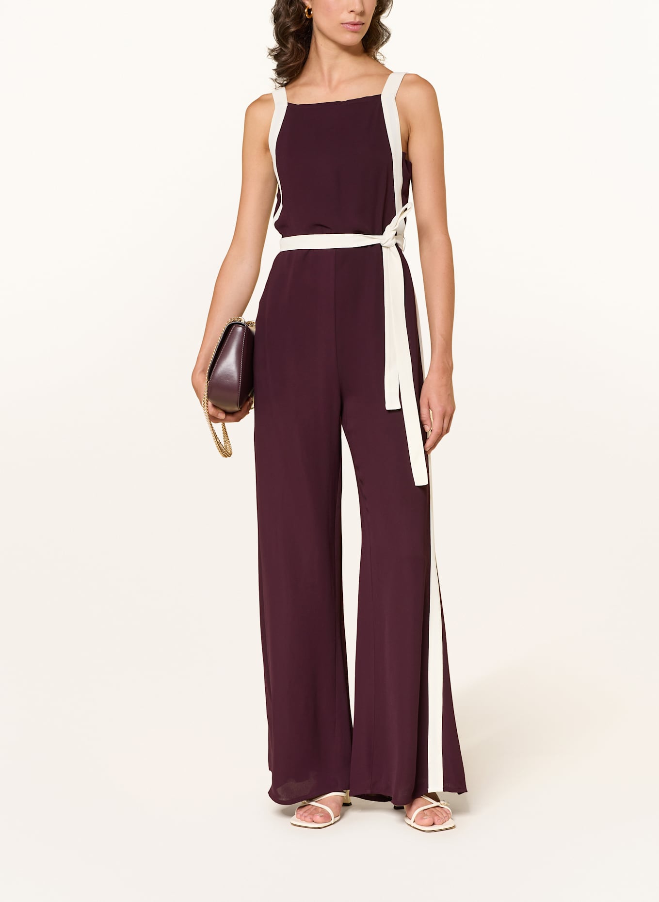 REISS Jumpsuit SALMA: DUNKELROT / CREME