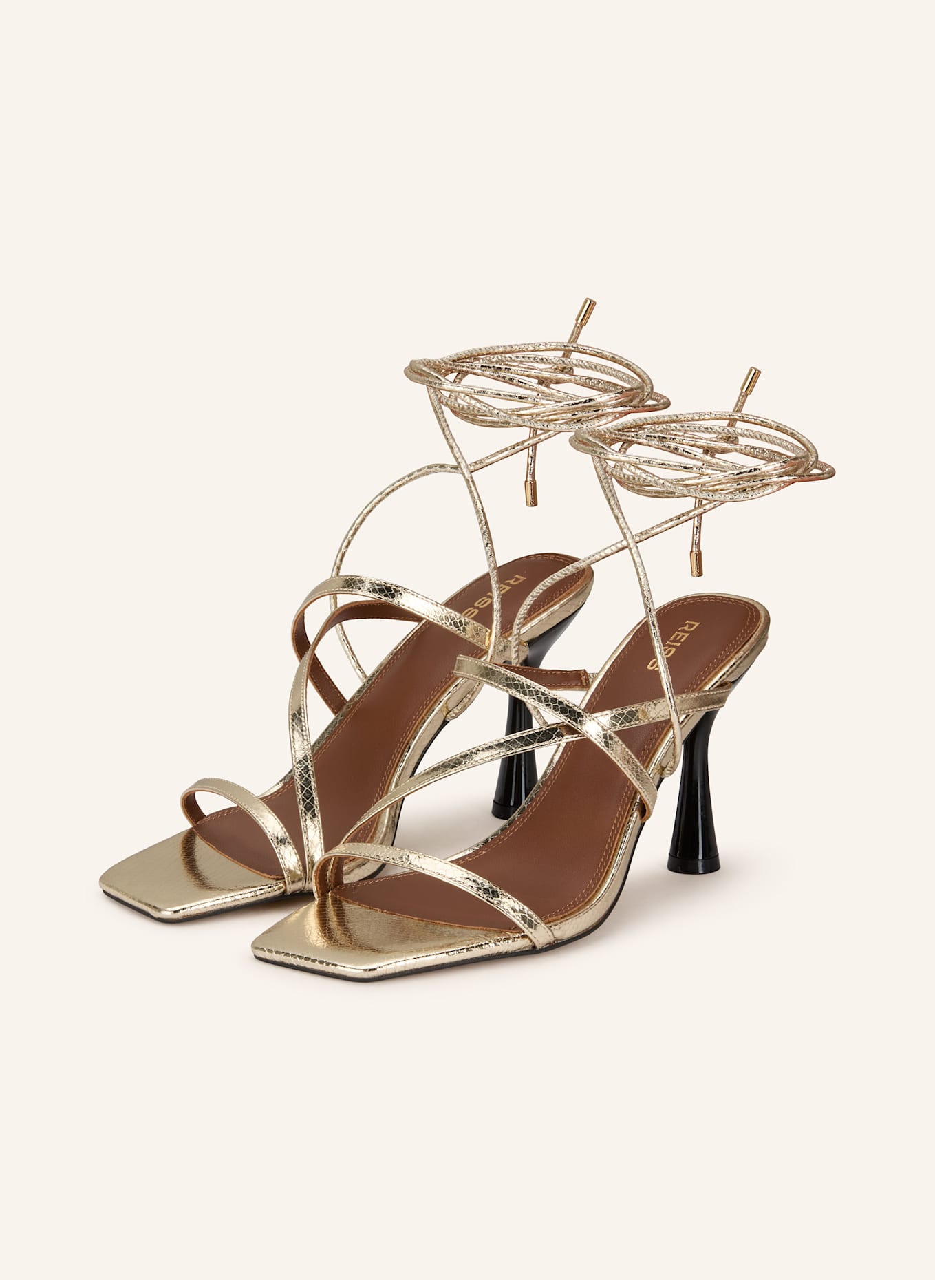 REISS Sandały na obcasie REBECCA: ZŁOTY