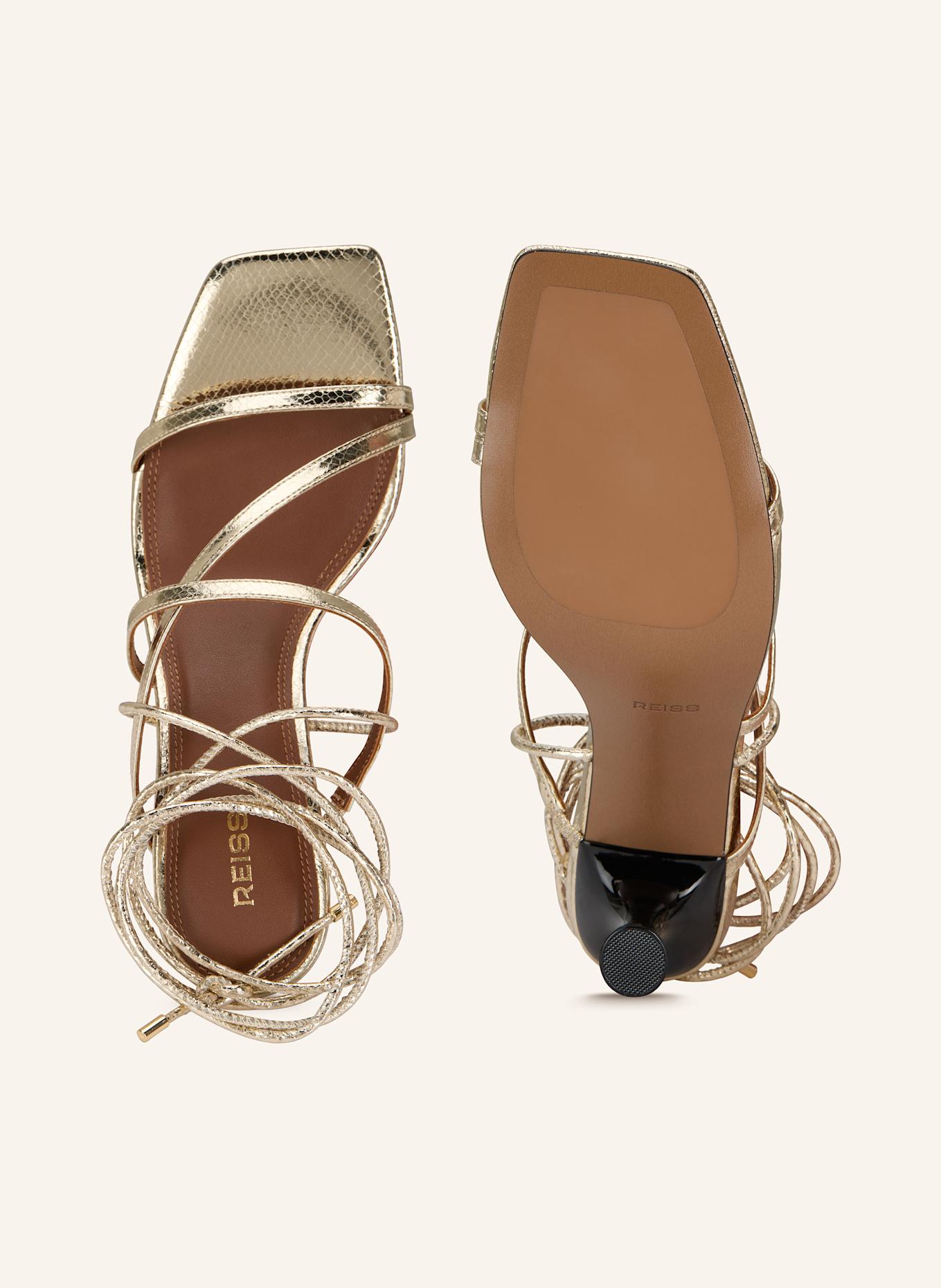 REISS Sandały na obcasie REBECCA: ZŁOTY