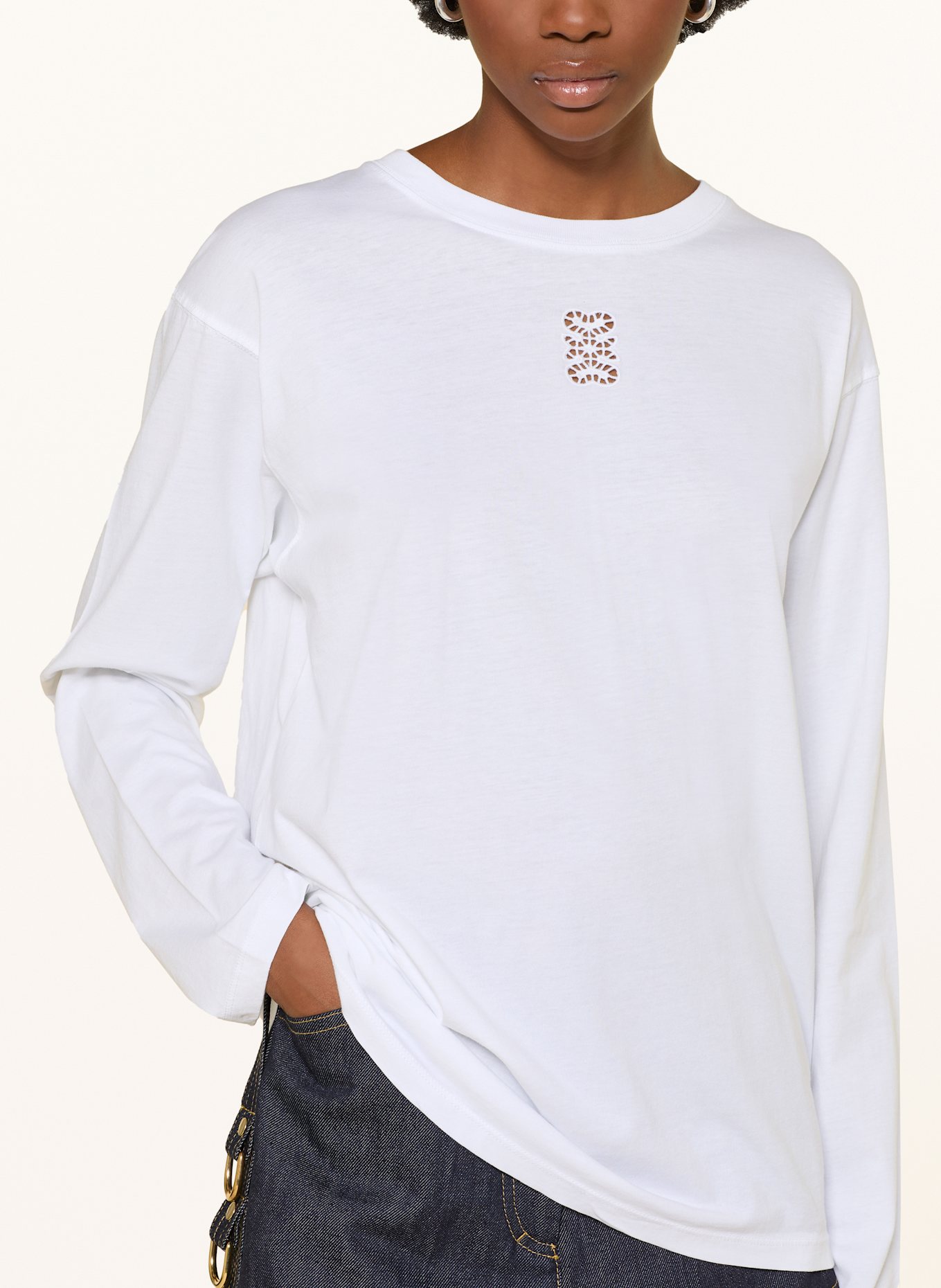 SANDRO Koszulka z długim rękawem: BIAŁY