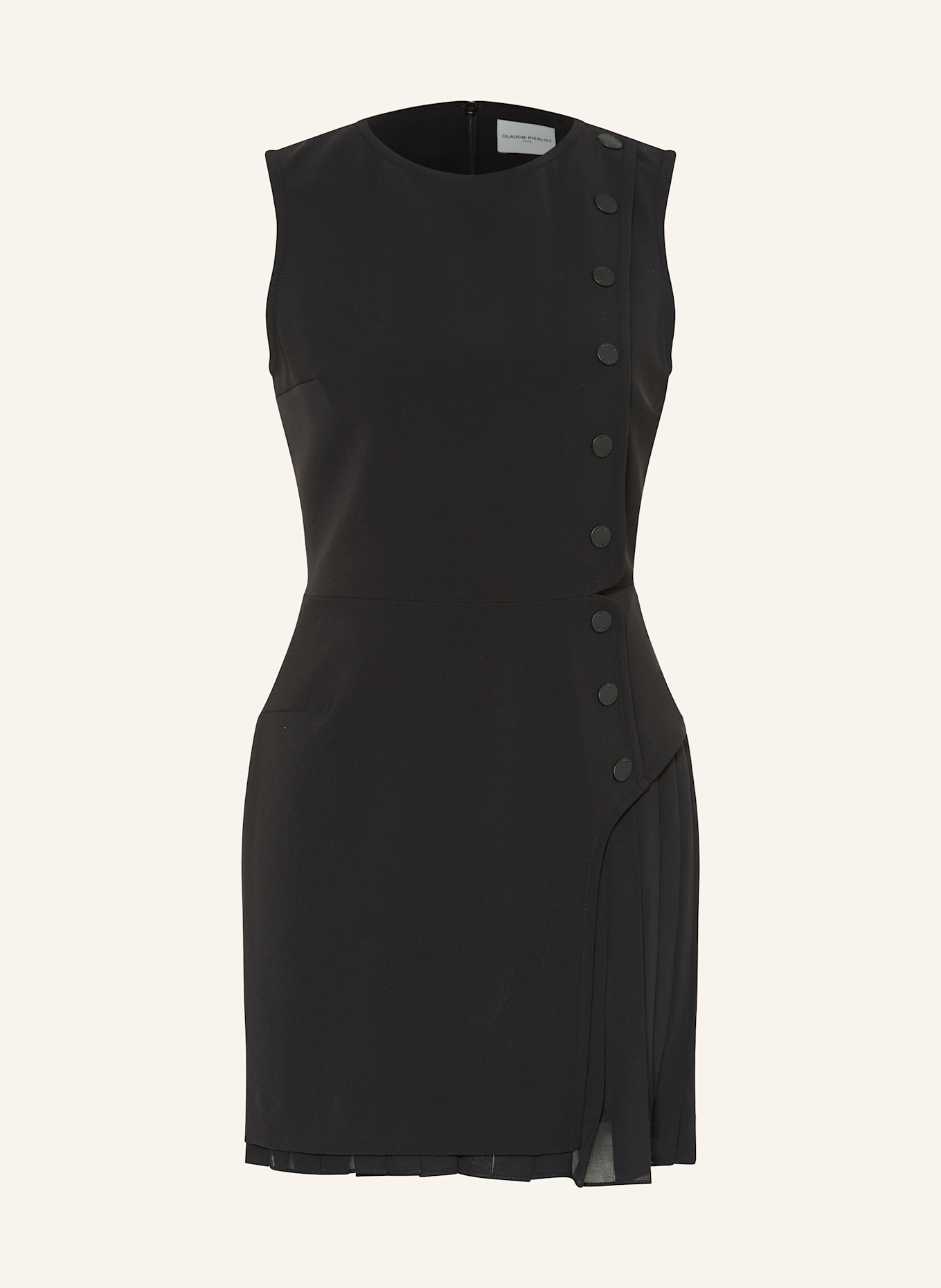 CLAUDIE PIERLOT Kleid mit Plissees: SCHWARZ