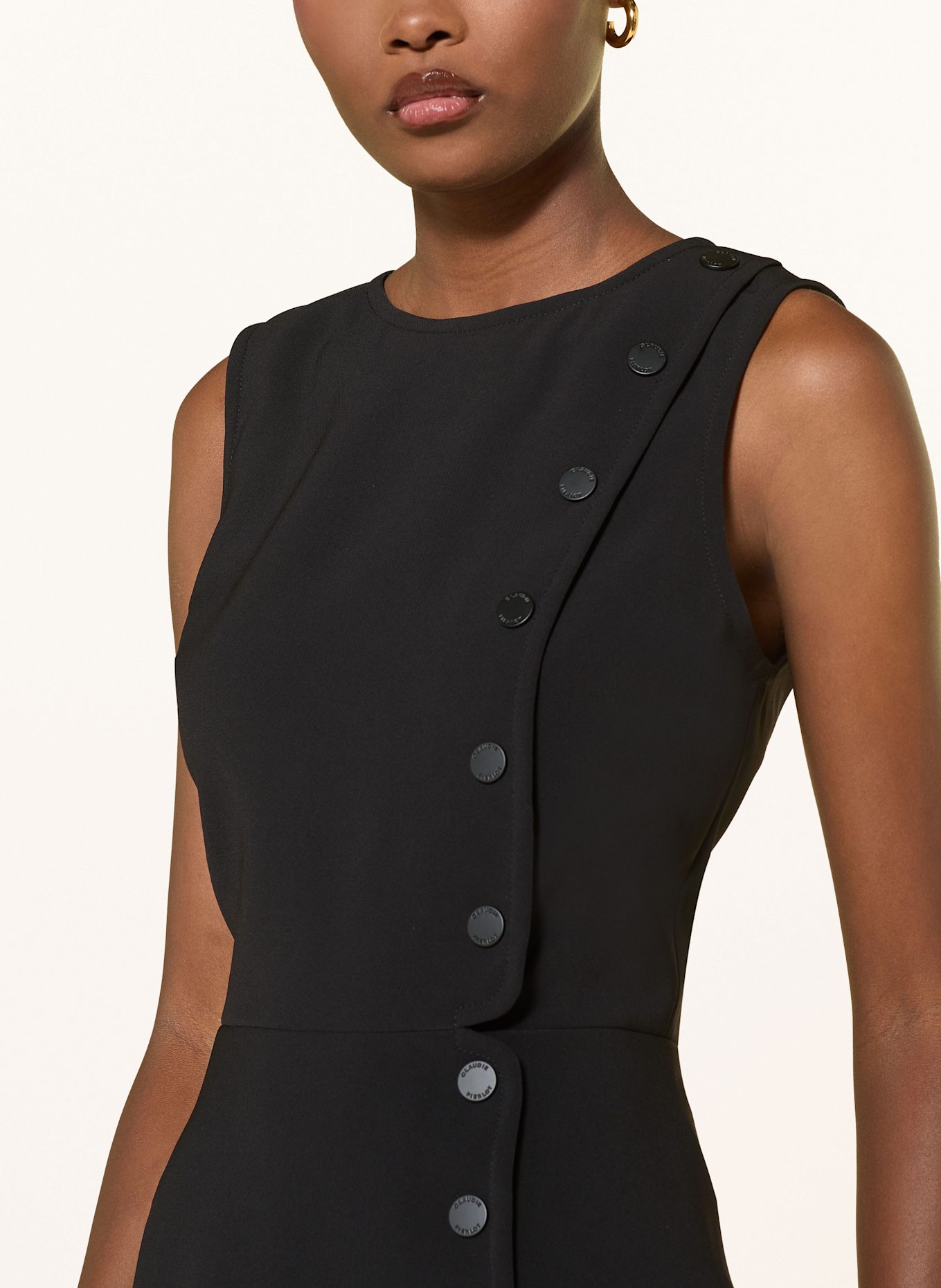 CLAUDIE PIERLOT Kleid mit Plissees: SCHWARZ