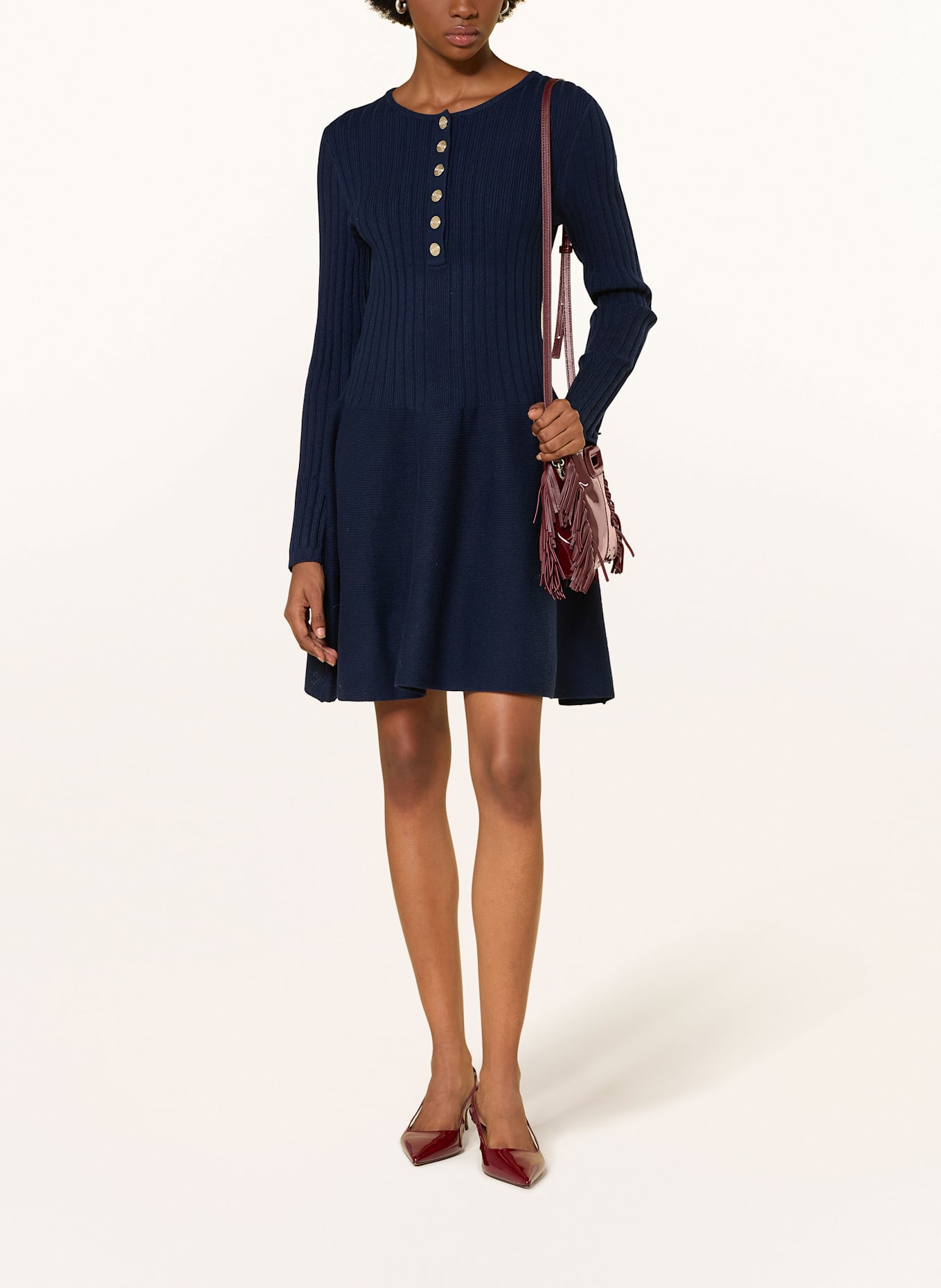 maje Strickkleid: DUNKELBLAU