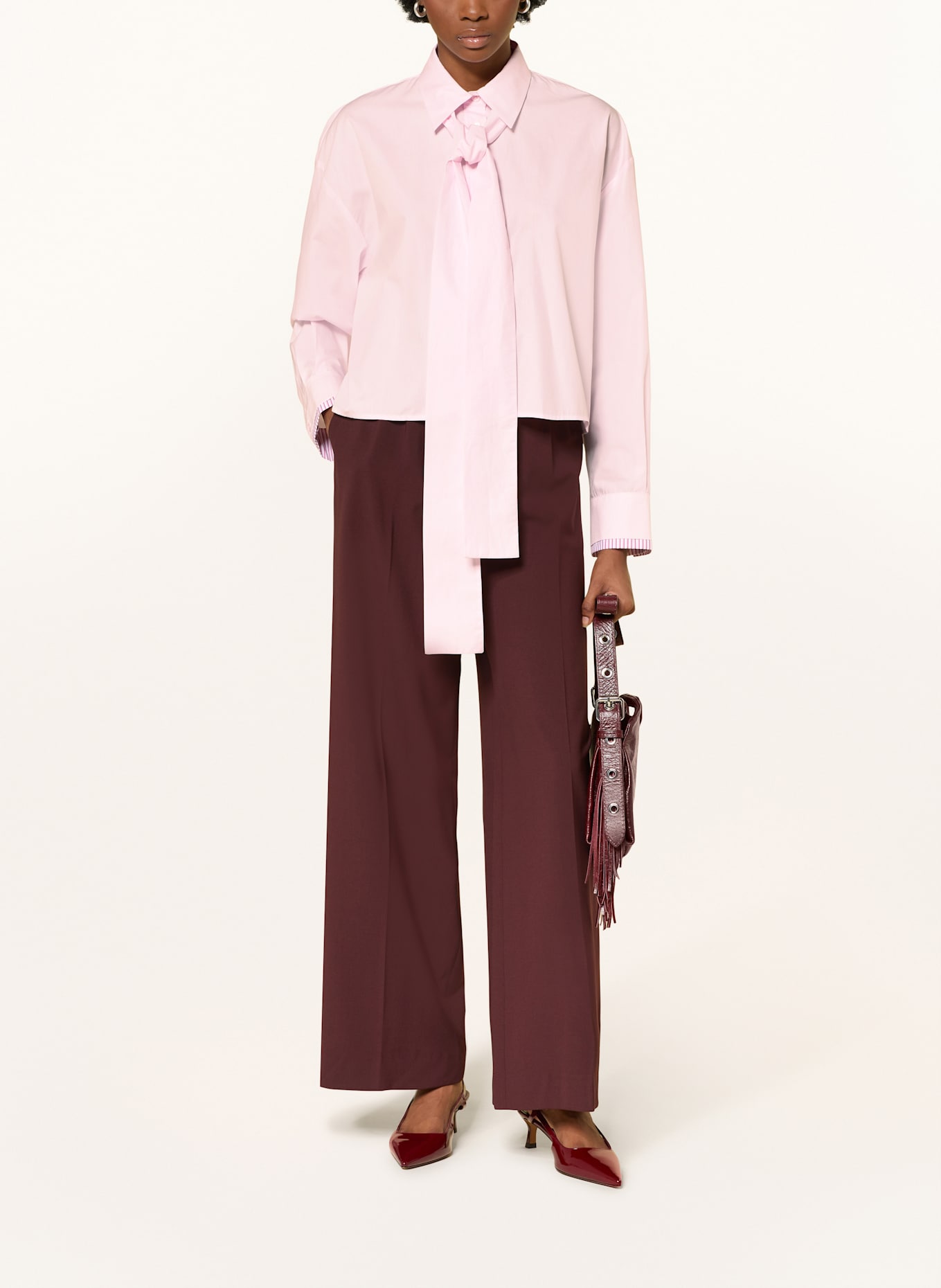 maje Hemdbluse mit abnehmbarer Schluppe: HELLROSA