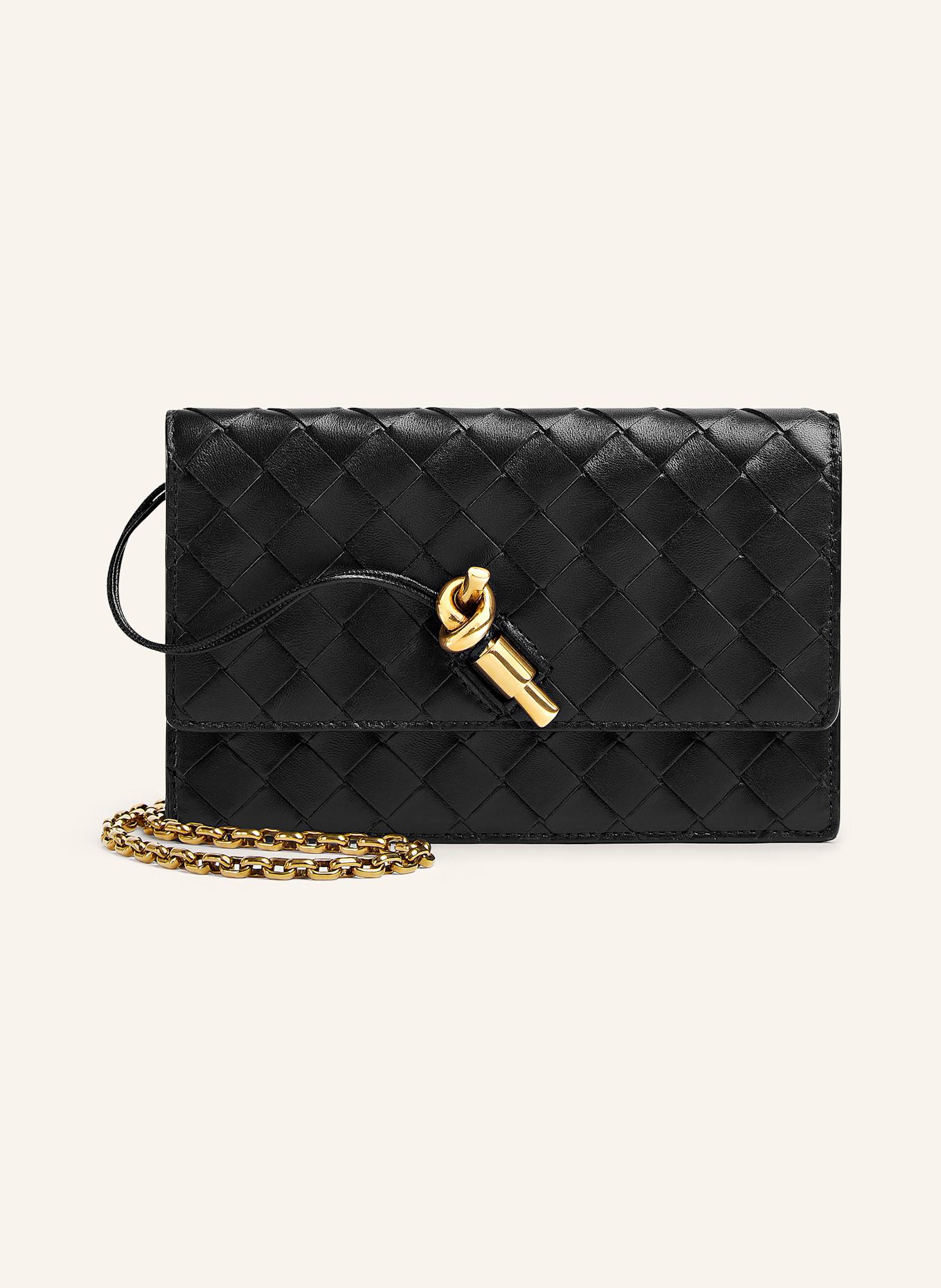 BOTTEGA VENETA Umhängetasche ANDIAMO: BLACK/MUSE BRASS