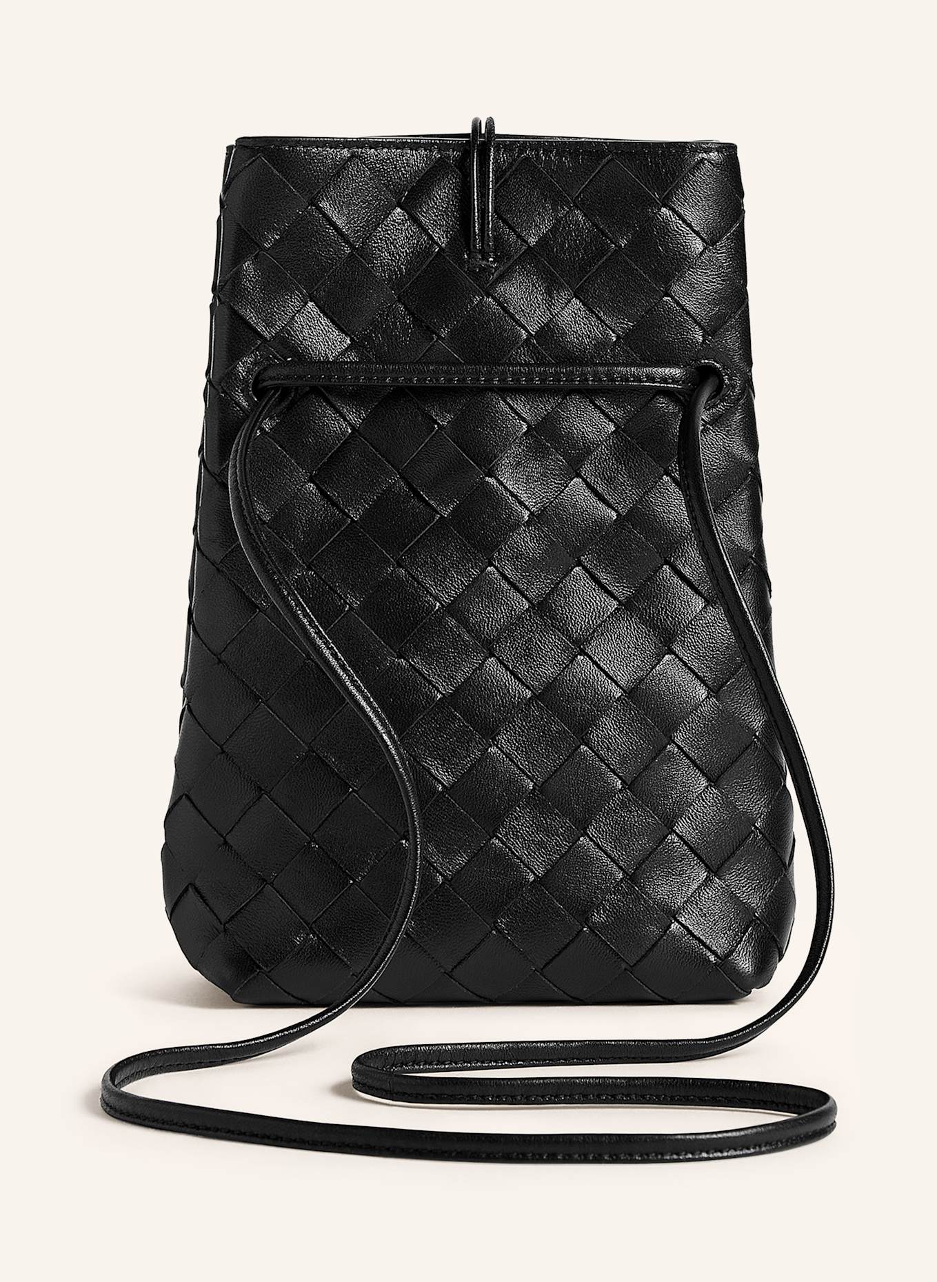BOTTEGA VENETA Smartphone-Tasche ANDIAMO: BLACK/MUSE BRASS