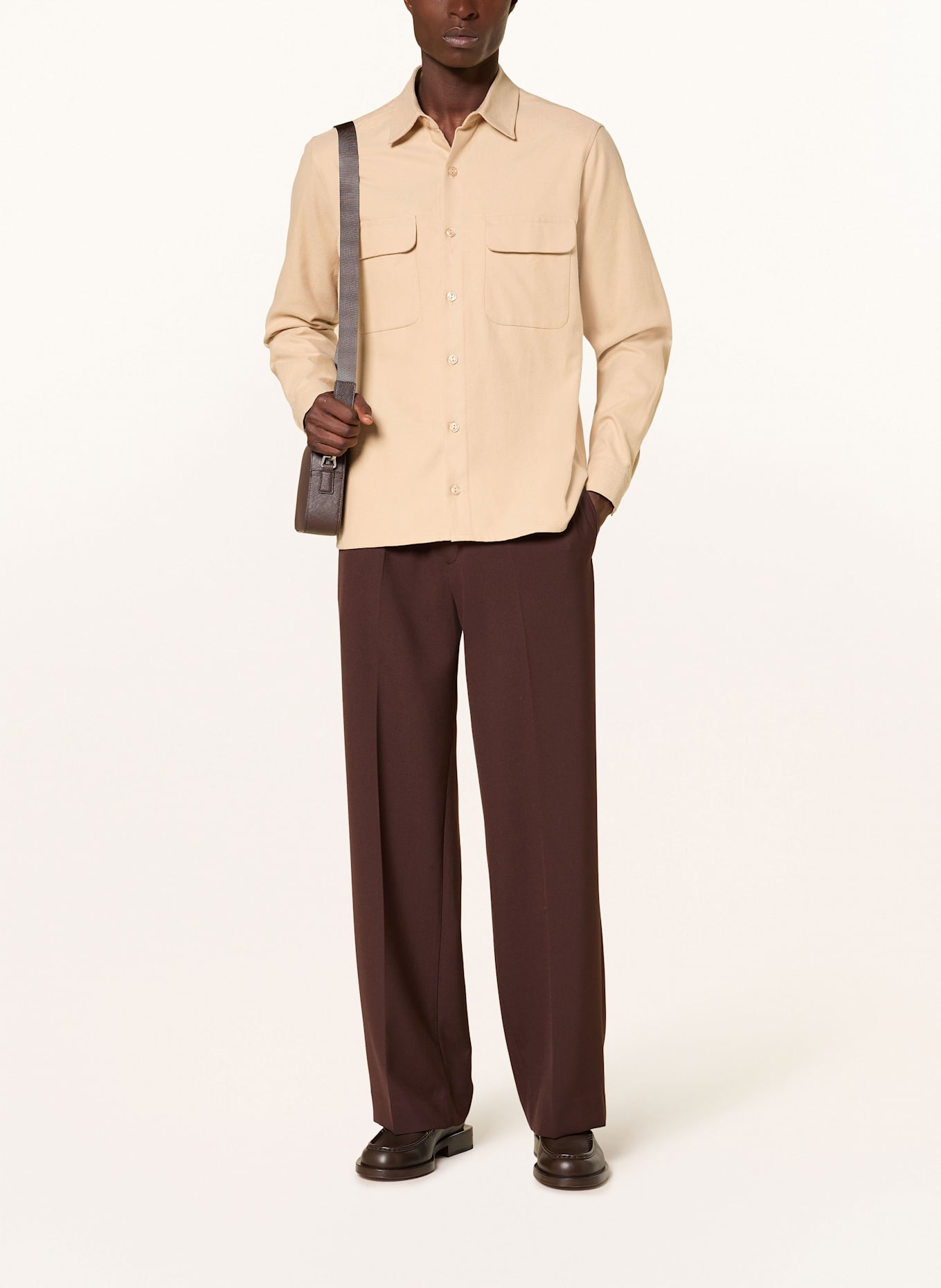 SANDRO Flanell-Overshirt: BEIGE