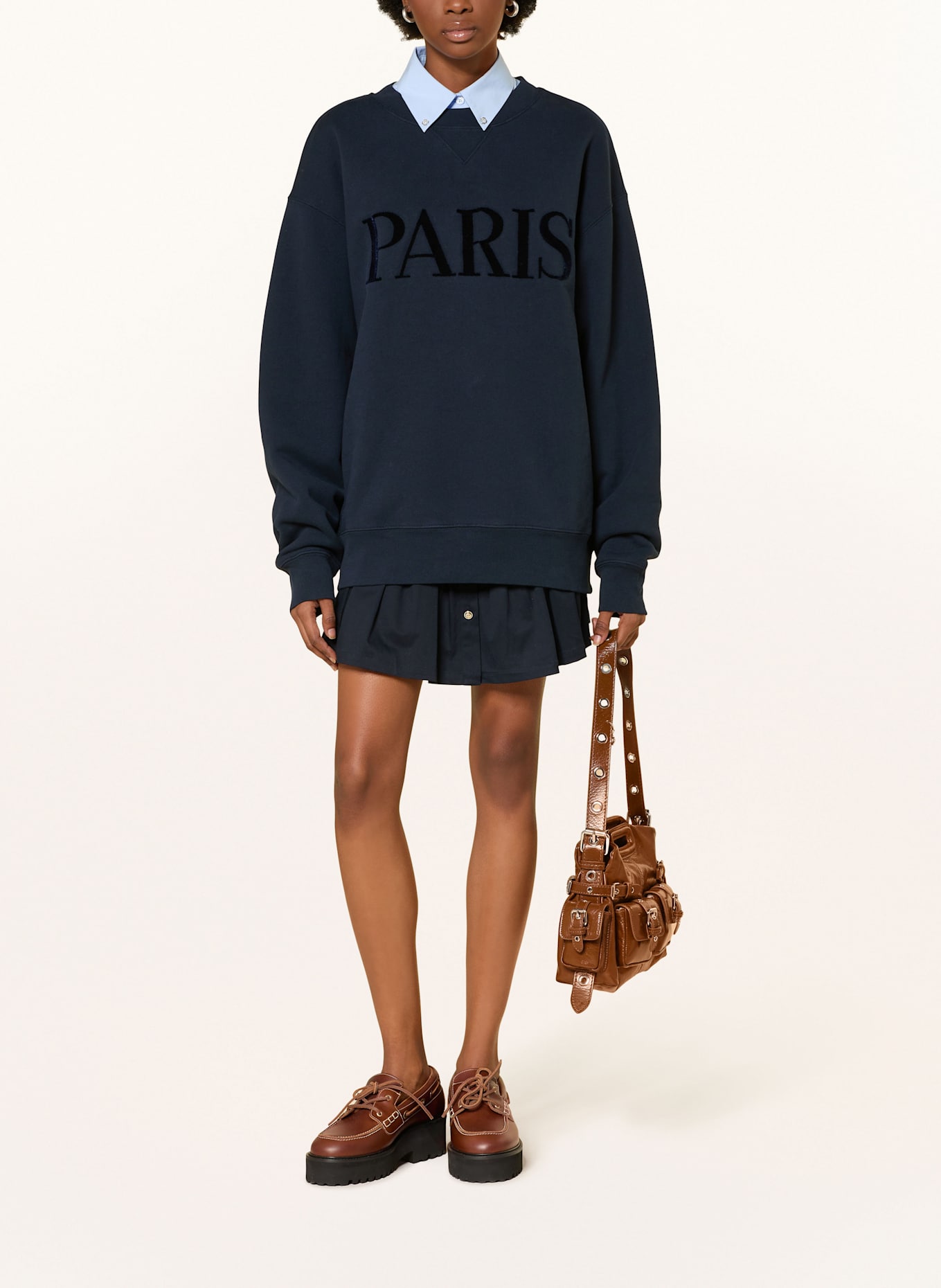 maje Bluza nierozpinana oversize: GRANATOWY