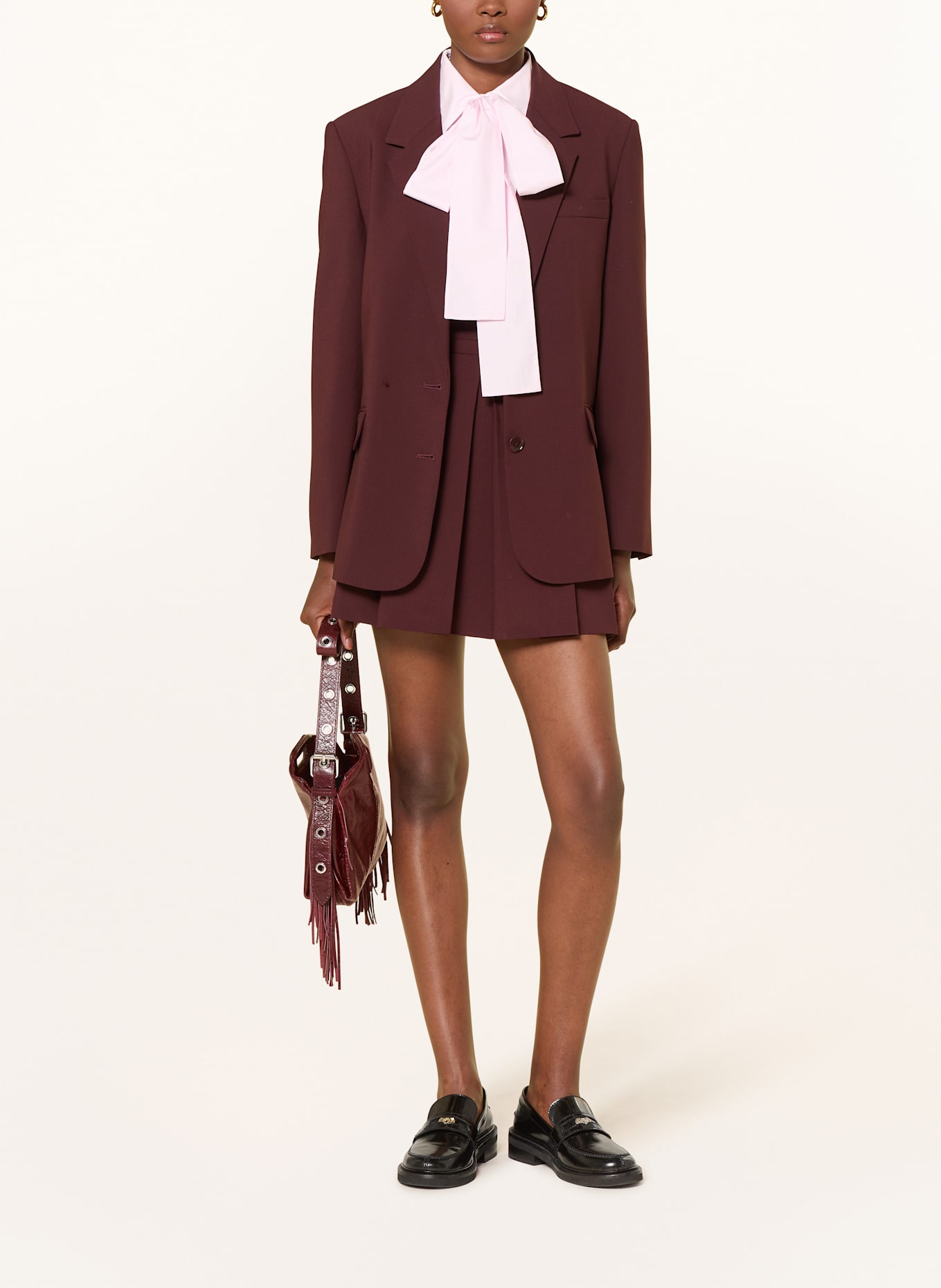 maje Faltenrock: DUNKELROT