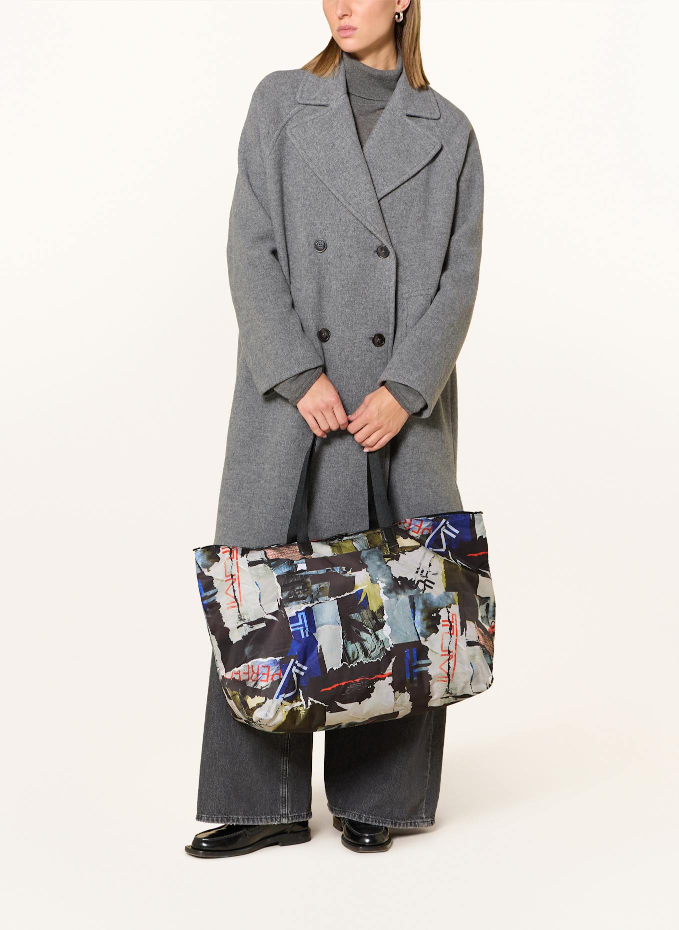 TUMI Torba shopper VOYAGEUR JUST IN CASE: CZIEMNOSZARY / SZARY / POMARAŃCZOWY