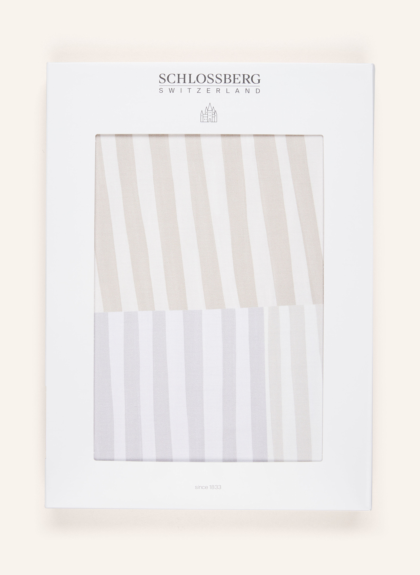 SCHLOSSBERG Bettbezug MELVIN: BEIGE / CREME / GRAU