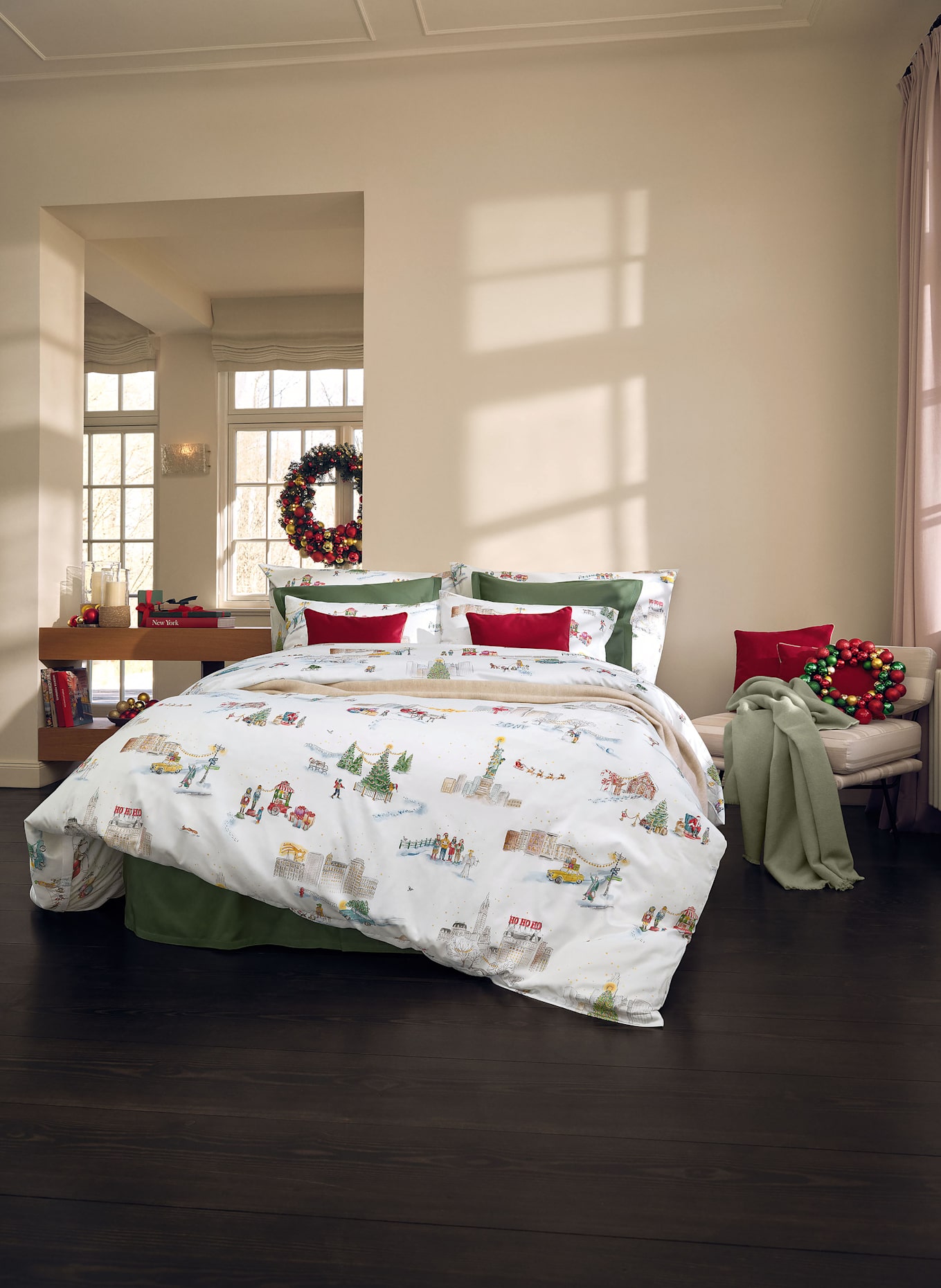 SCHLOSSBERG Bettbezug SANTA IN NY: WEISS