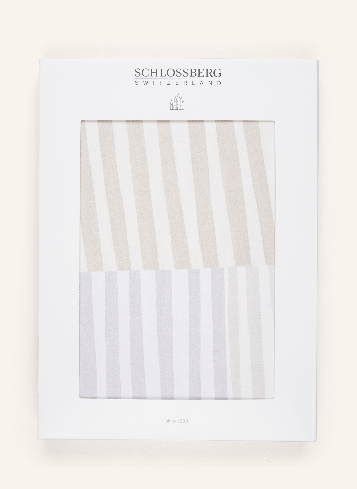 SCHLOSSBERG Bettbezug MELVIN: BEIGE / CREME / GRAU