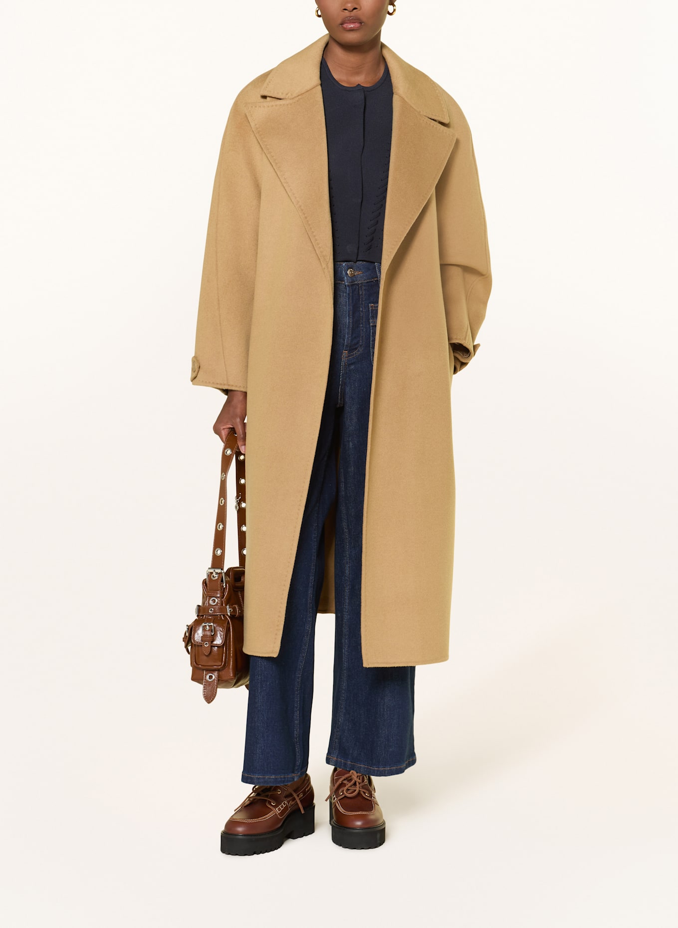 maje Wollmantel: CAMEL