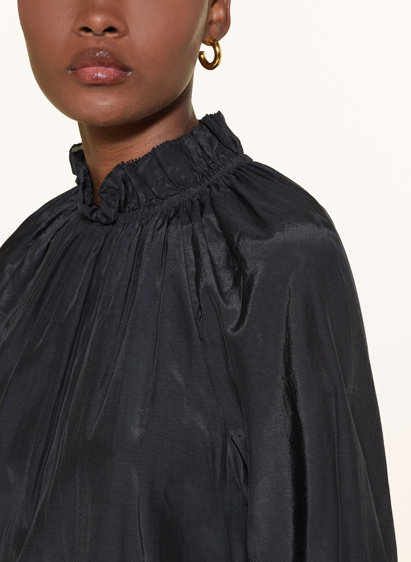 TED BAKER SAMRAA Shirt blouse with ruffles: BLACK