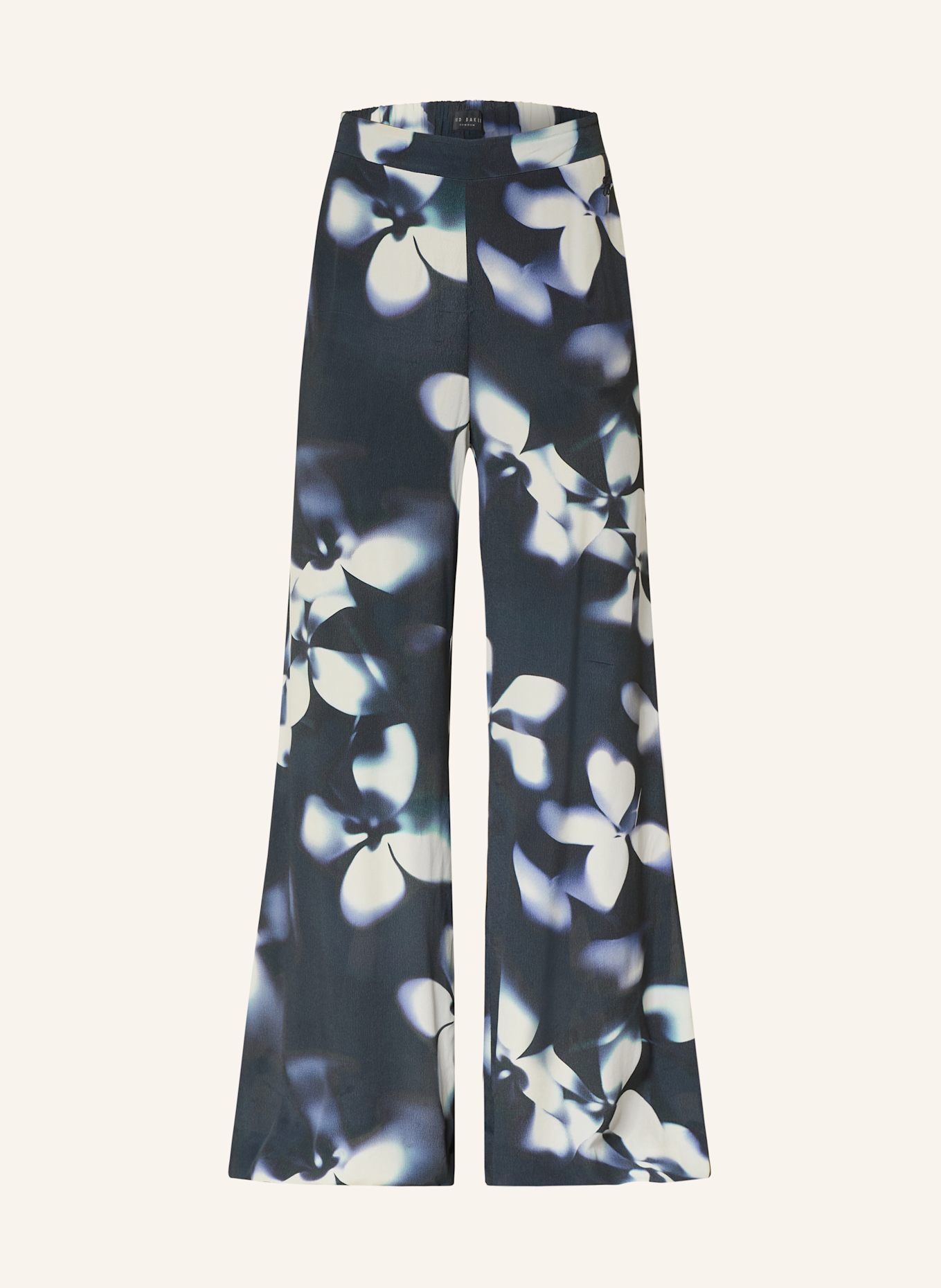 TED BAKER SINDRIA trousers: DARK BLUE / CREAM / BLUE