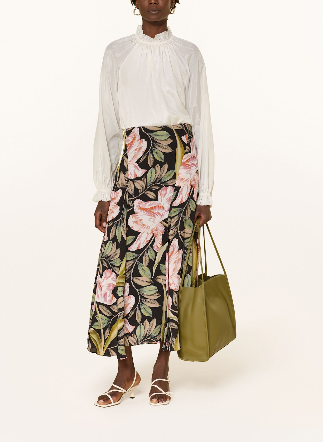 TED BAKER Spódnica EHMILI: CZARNY / JASNOZIELONY / JASNORÓŻOWY