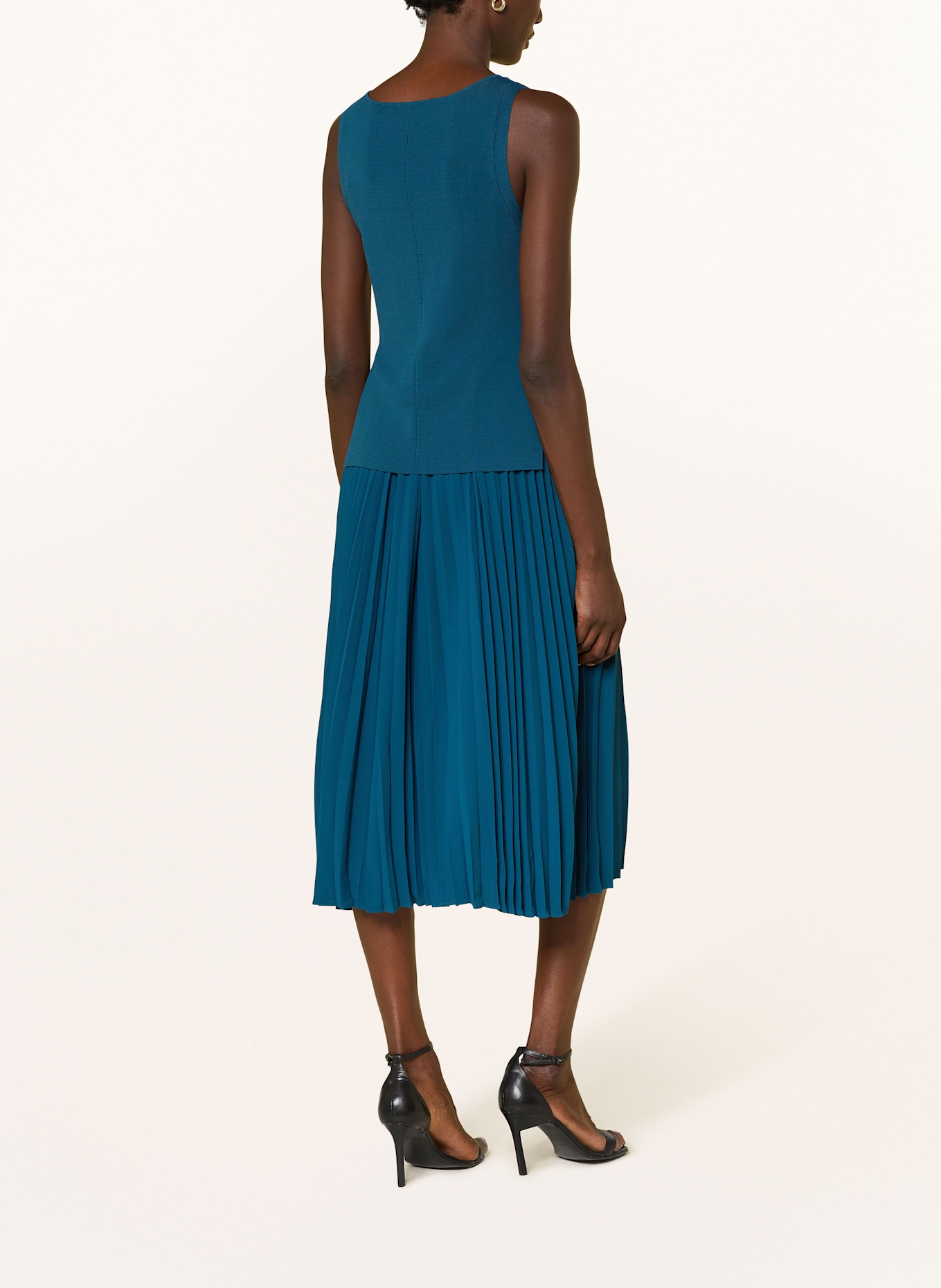 TED BAKER Sada LEEYAMA: šaty a pletený top: PETROLEJOVÁ