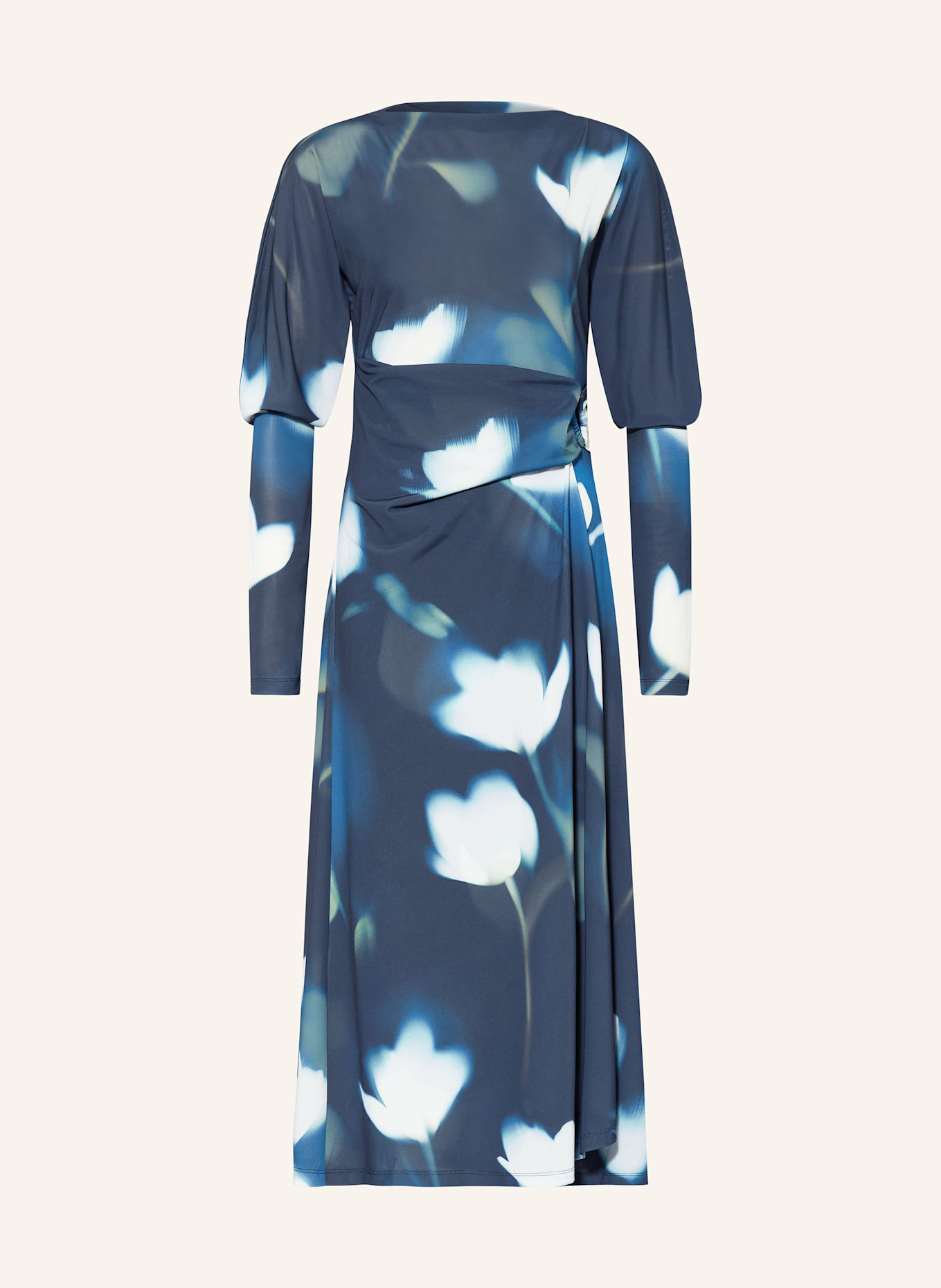 TED BAKER Šaty TALHAAA v zavinovacím vzhledu: TMAVĚ MODRÁ / MODRÁ / BÍLÁ