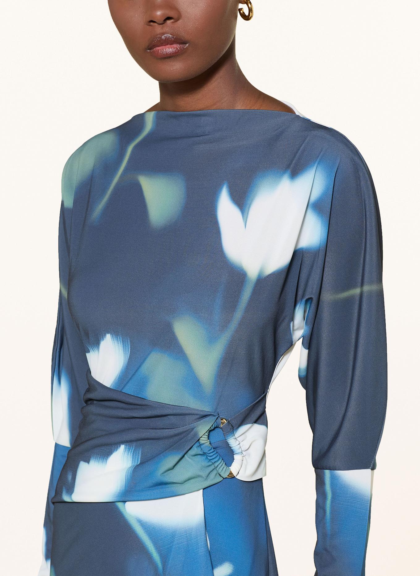 TED BAKER Šaty TALHAAA v zavinovacím vzhledu: TMAVĚ MODRÁ / MODRÁ / BÍLÁ