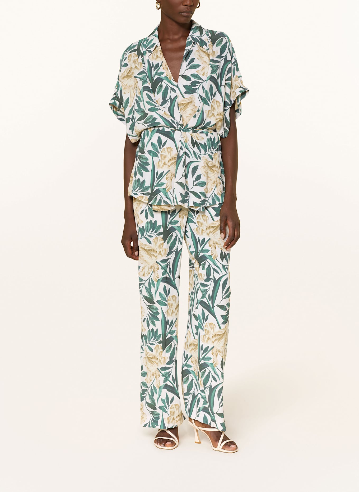 TED BAKER Kalhoty GRIESHA: KRÉMOVÁ / ZELENÁ / SVĚTLE HNĚDÁ