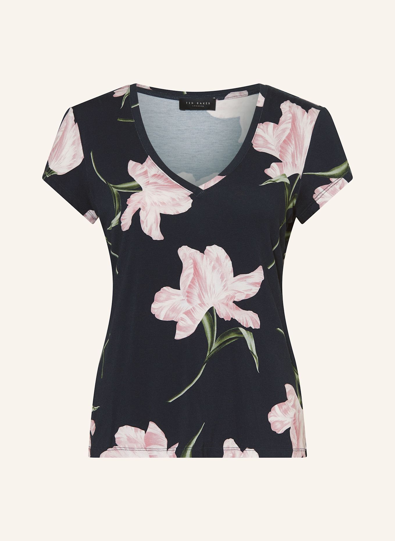 TED BAKER T-Shirt VAIILEY: DUNKELBLAU / GRÜN / HELLROSA