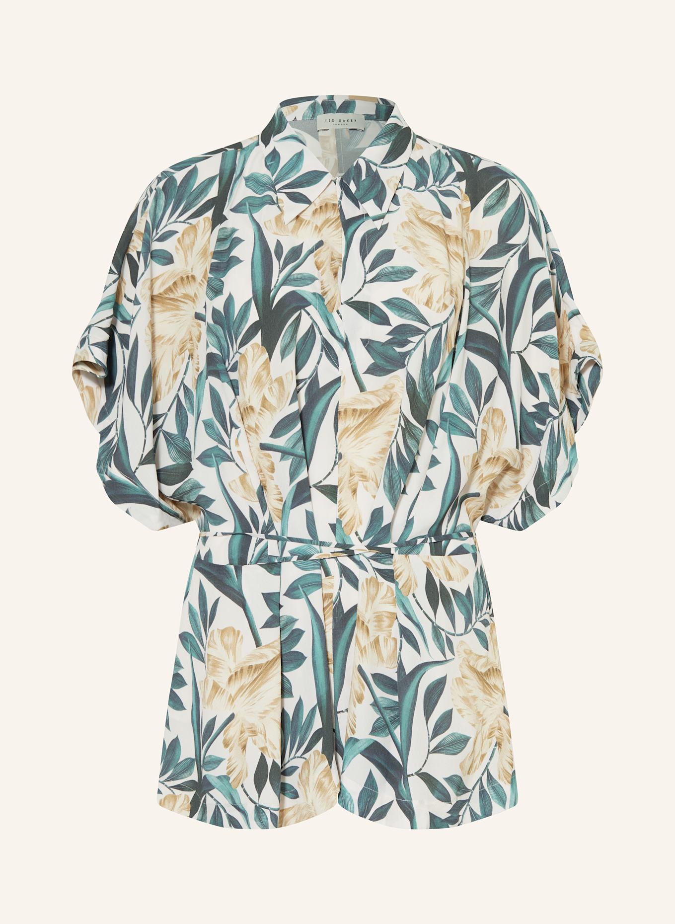 TED BAKER Blouse shirt GEHMMA: WHITE / GREEN / LIGHT BROWN