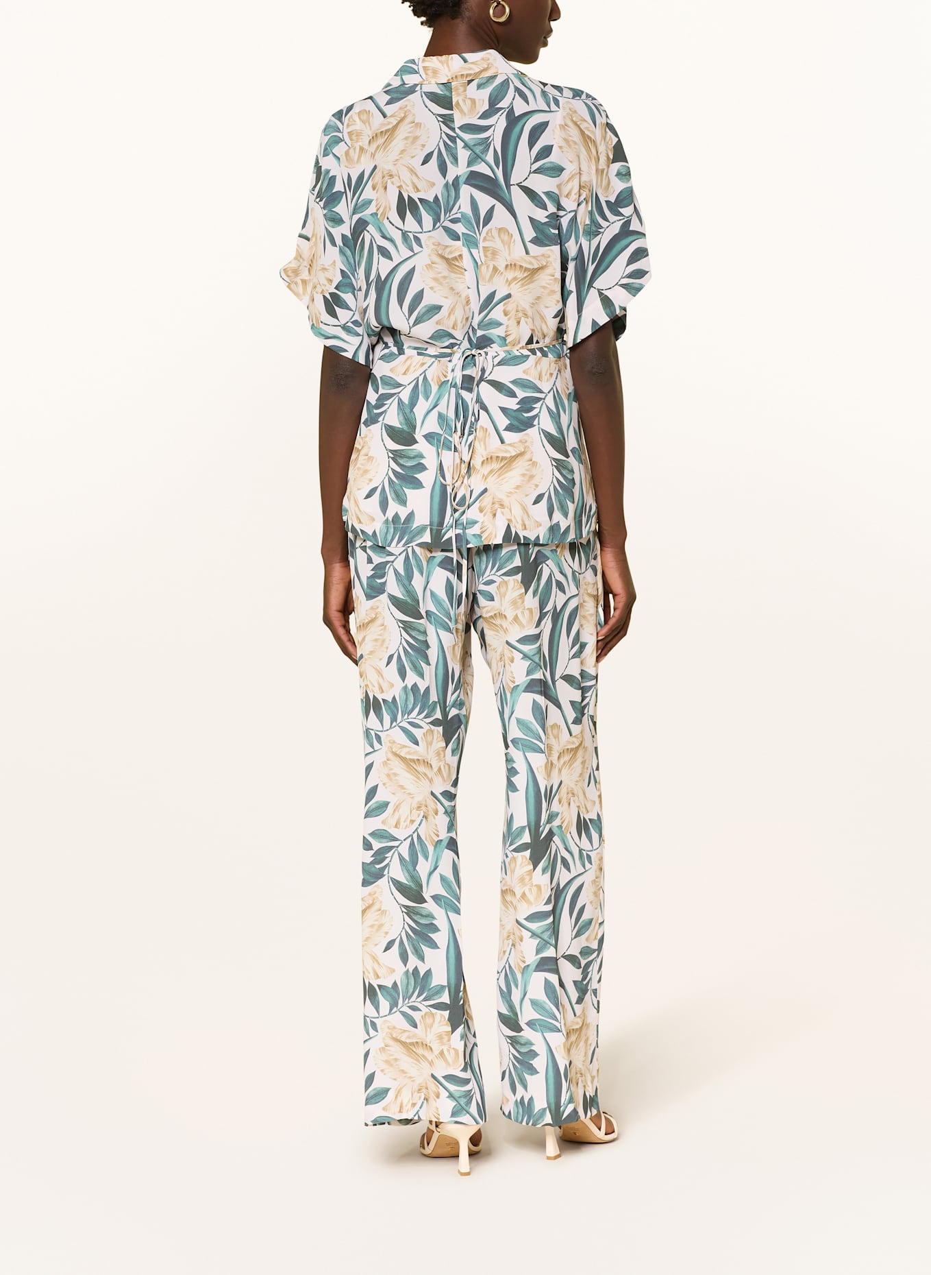 TED BAKER Blouse shirt GEHMMA: WHITE / GREEN / LIGHT BROWN