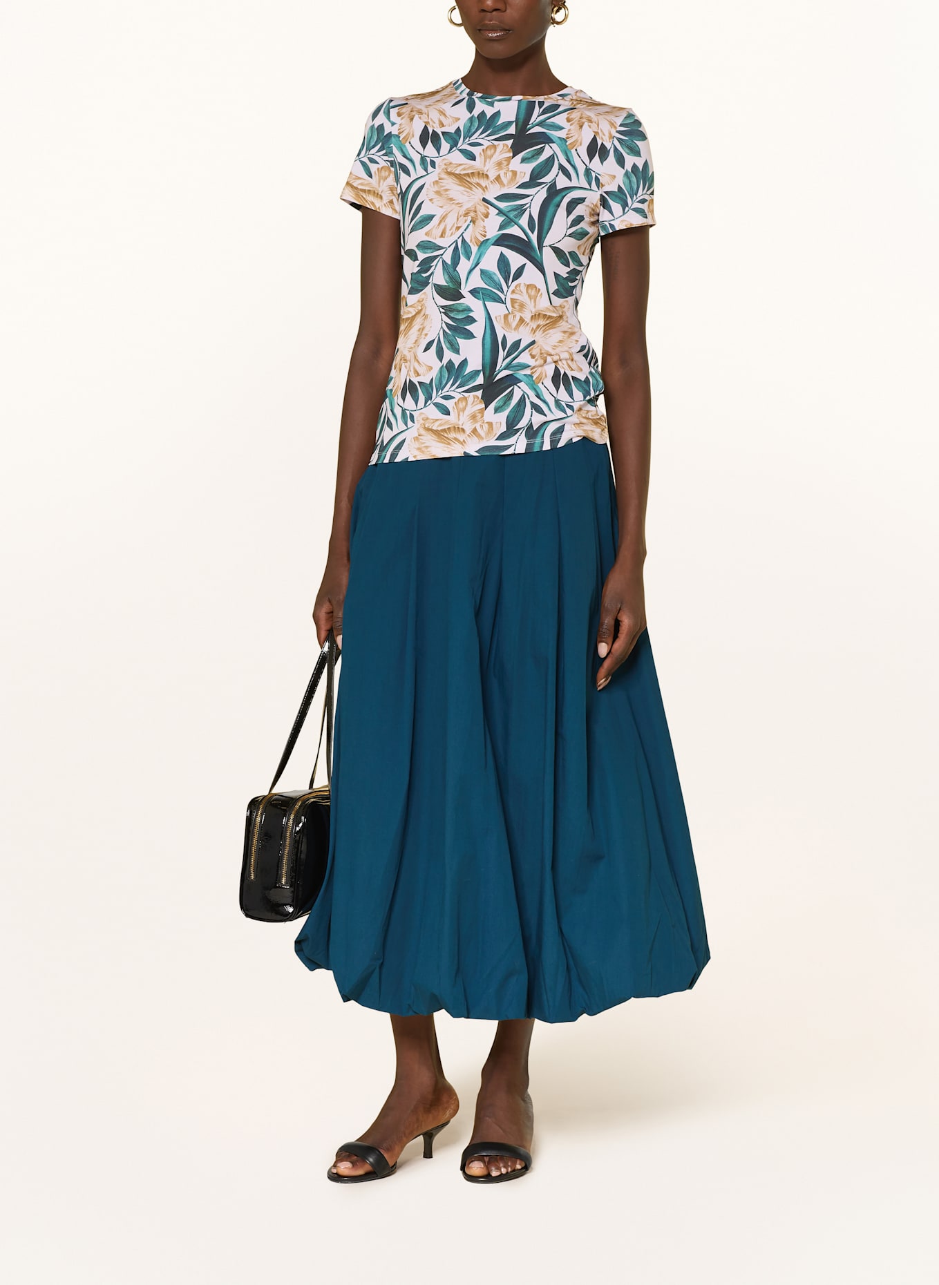 TED BAKER T-shirt SELLEY: BIAŁY / ZIELONY / JASNOBRĄZOWY