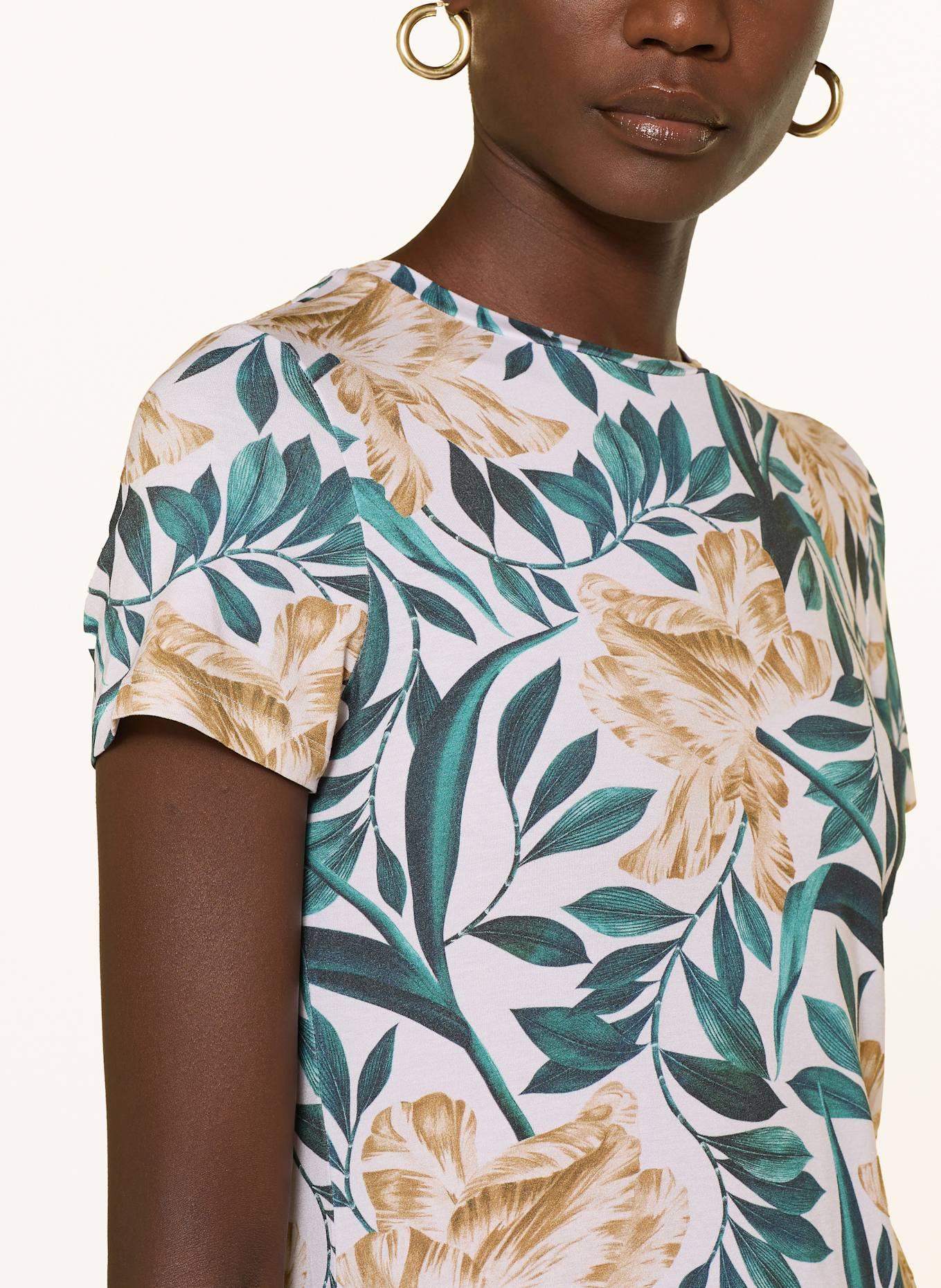 TED BAKER T-shirt SELLEY: BIAŁY / ZIELONY / JASNOBRĄZOWY