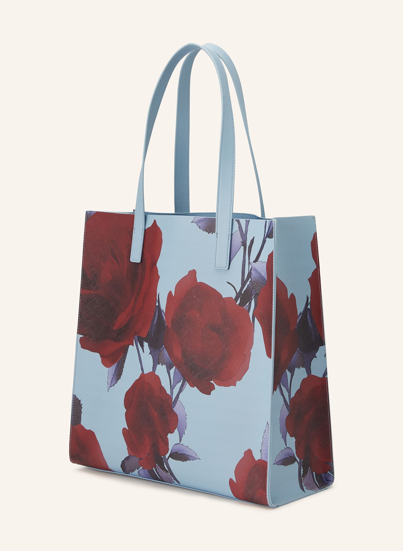 TED BAKER Shopper ELYZAA LARGE: HELLBLAU / DUNKELROT / LILA