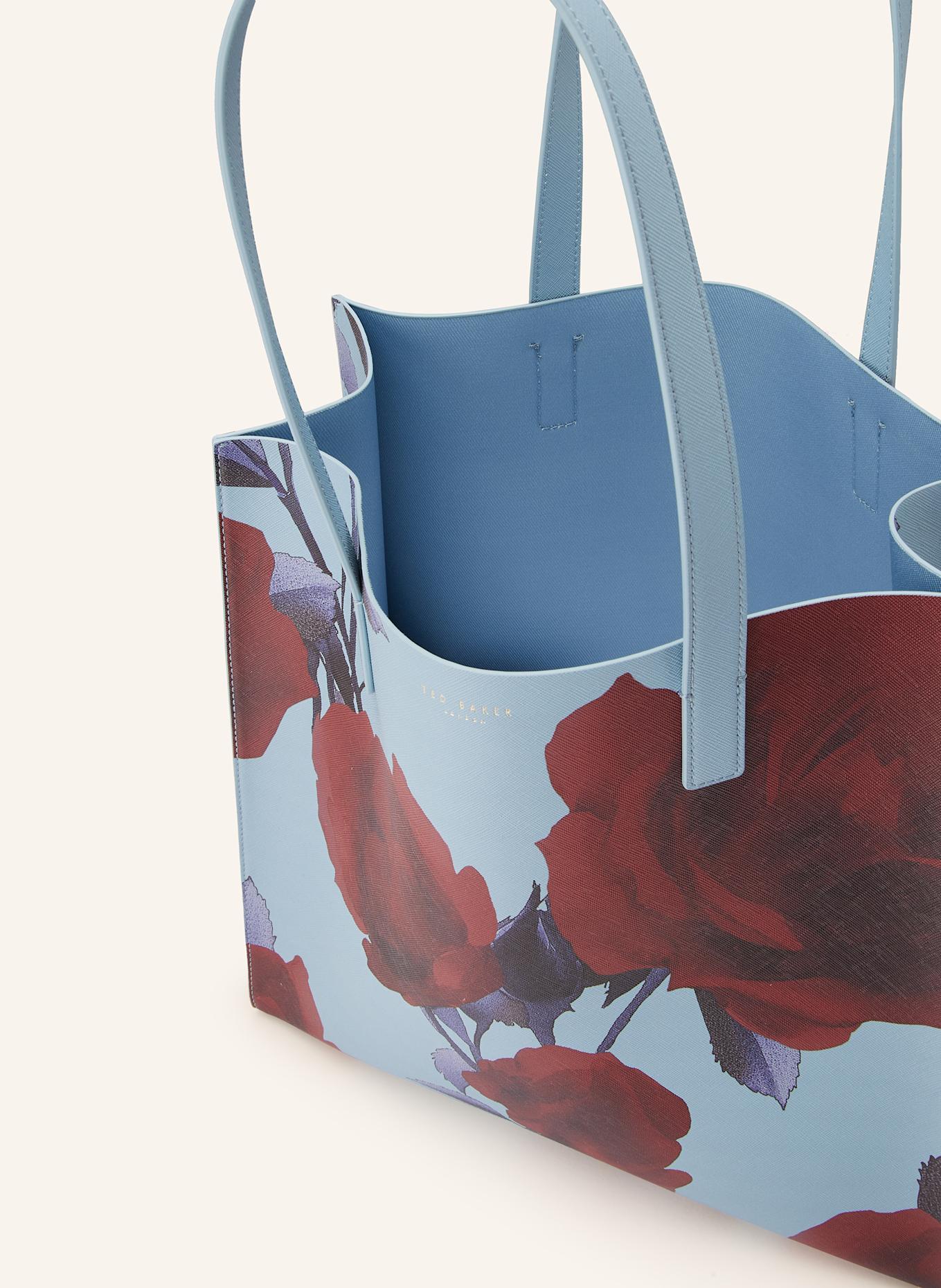 TED BAKER Shopper ELYZAA LARGE: HELLBLAU / DUNKELROT / LILA
