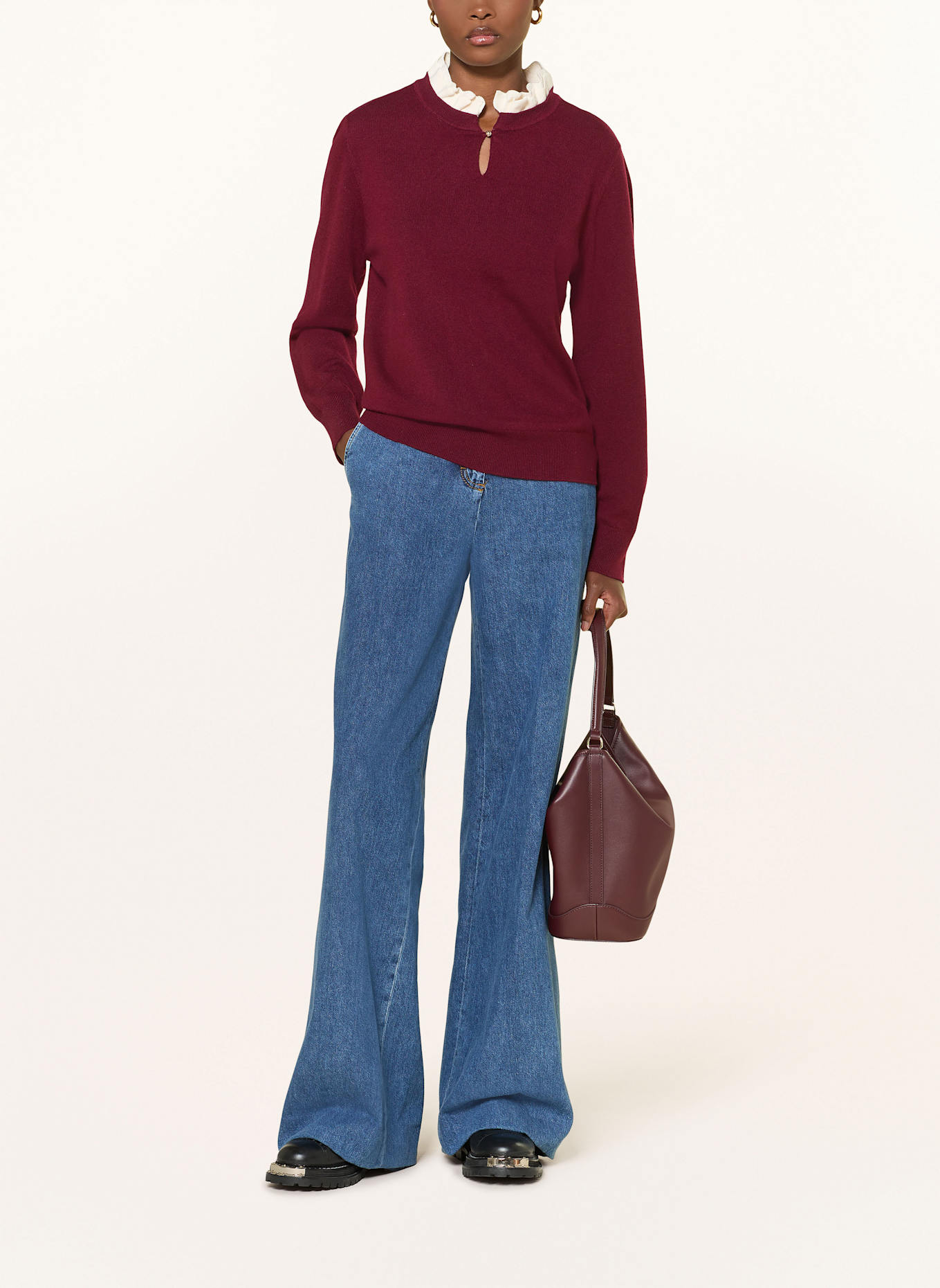 SANDRO Pullover: DUNKELROT