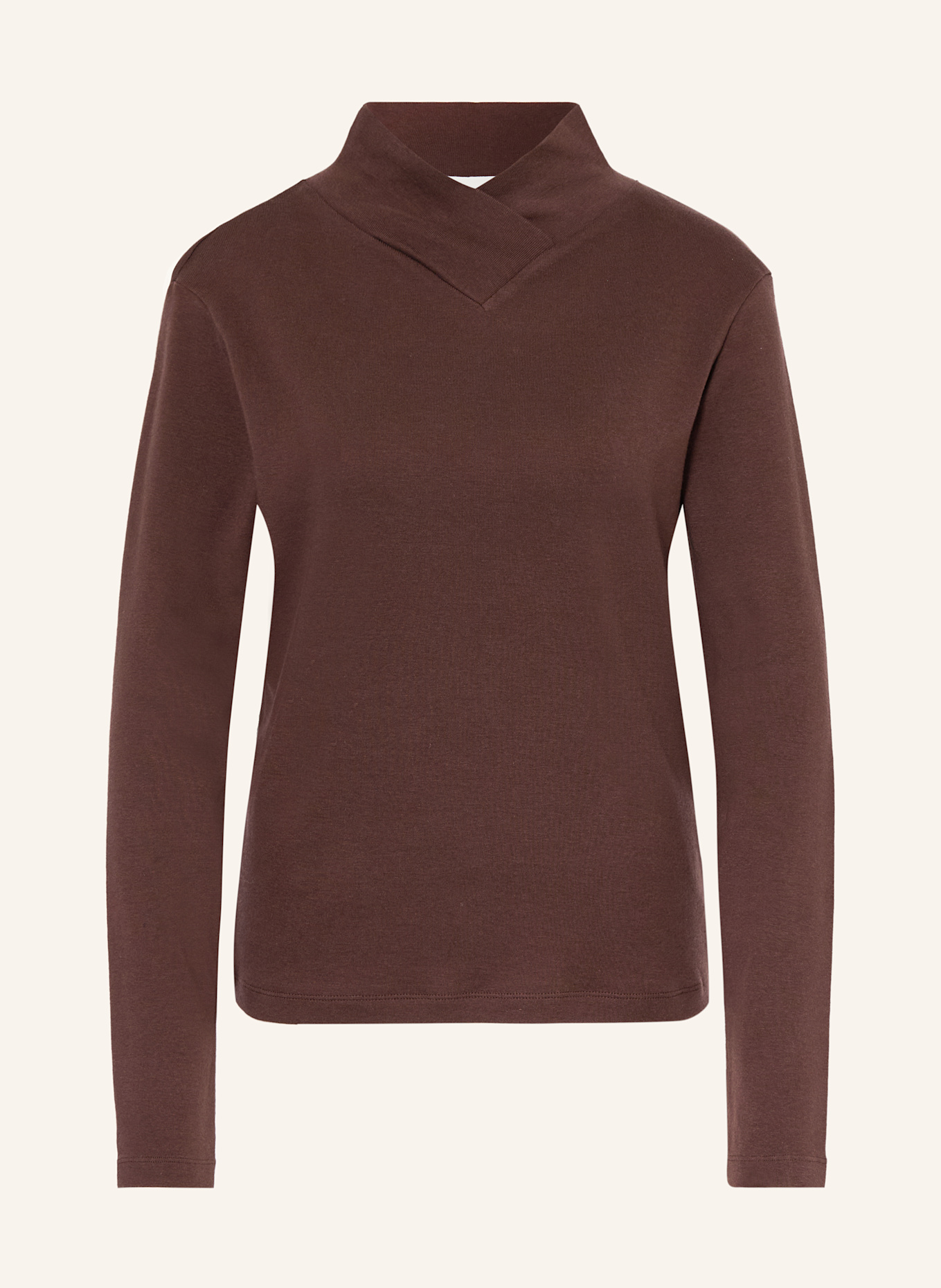 ba&sh Tričko s dlouhým rukávem MORIS: TMAVĚ HNĚDÁ