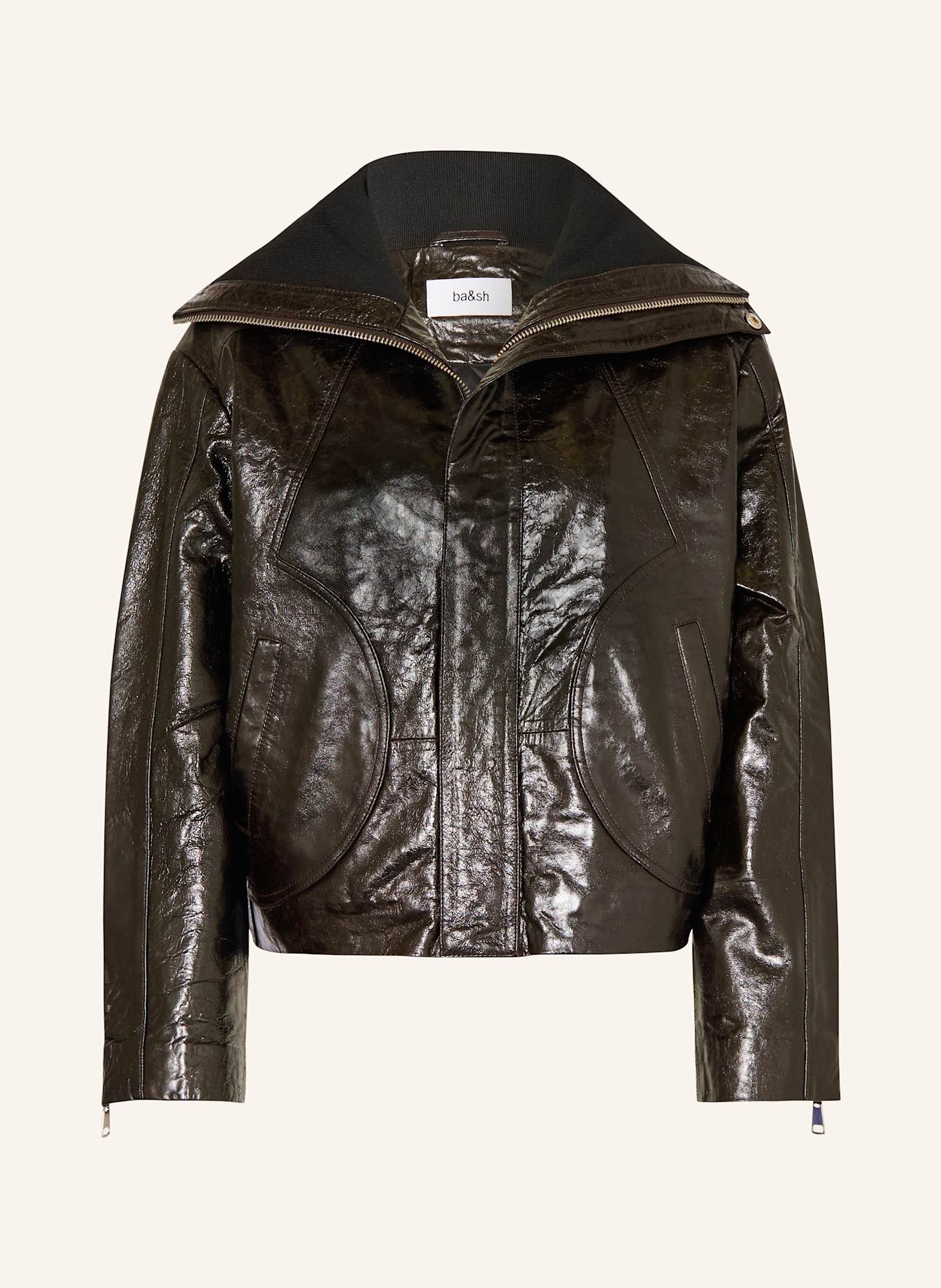 ba&sh Lederjacke BERNIE: SCHWARZ