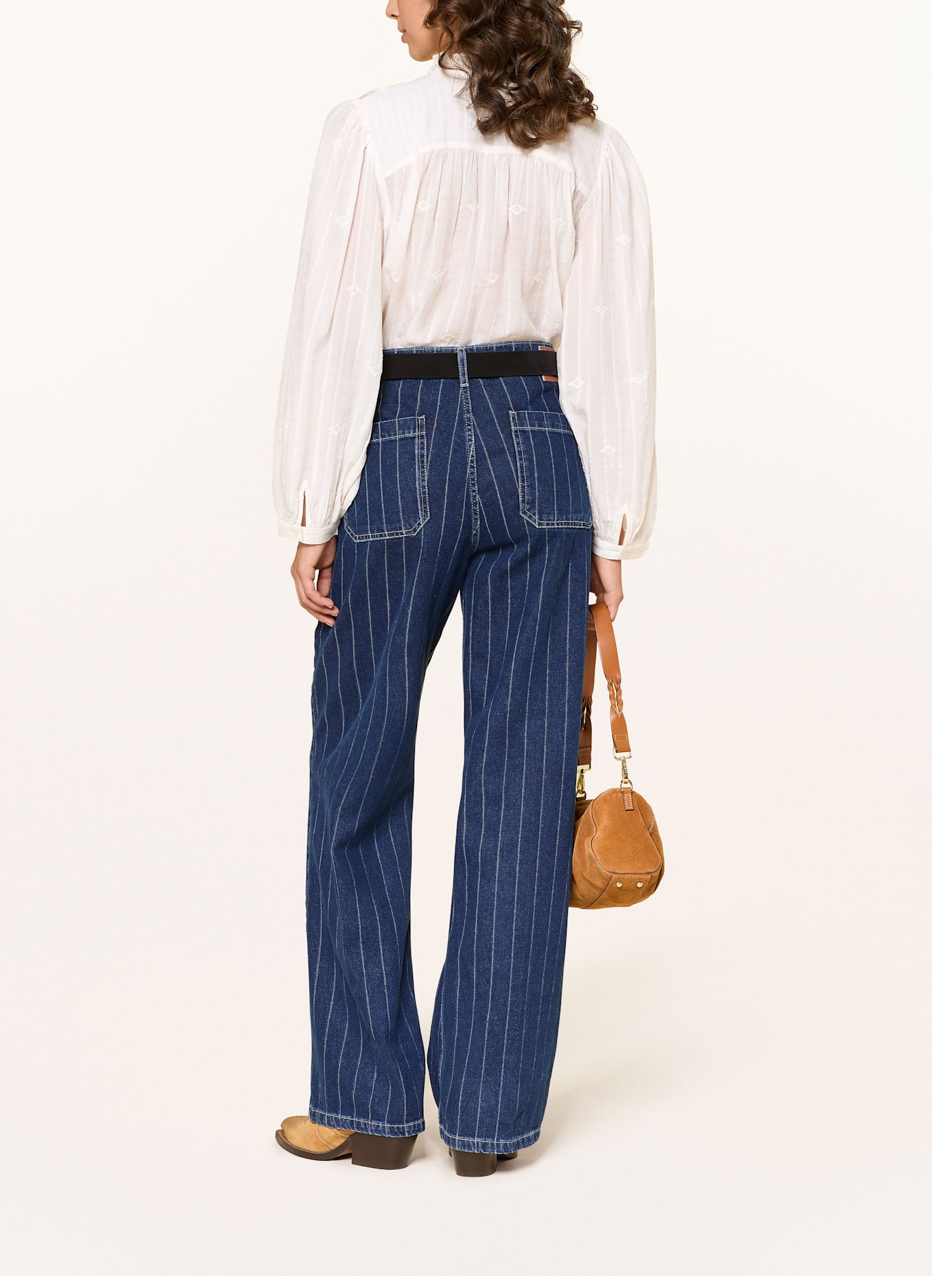 ba&sh Bluse MELODY mit Rüschen und Lochspitze: ECRU