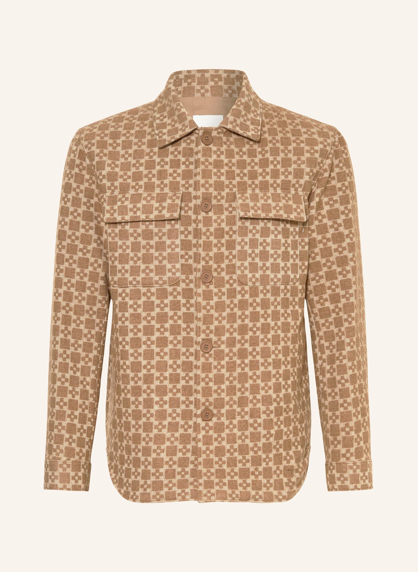 SANDRO Overjacket: CAMEL / HELLBRAUN