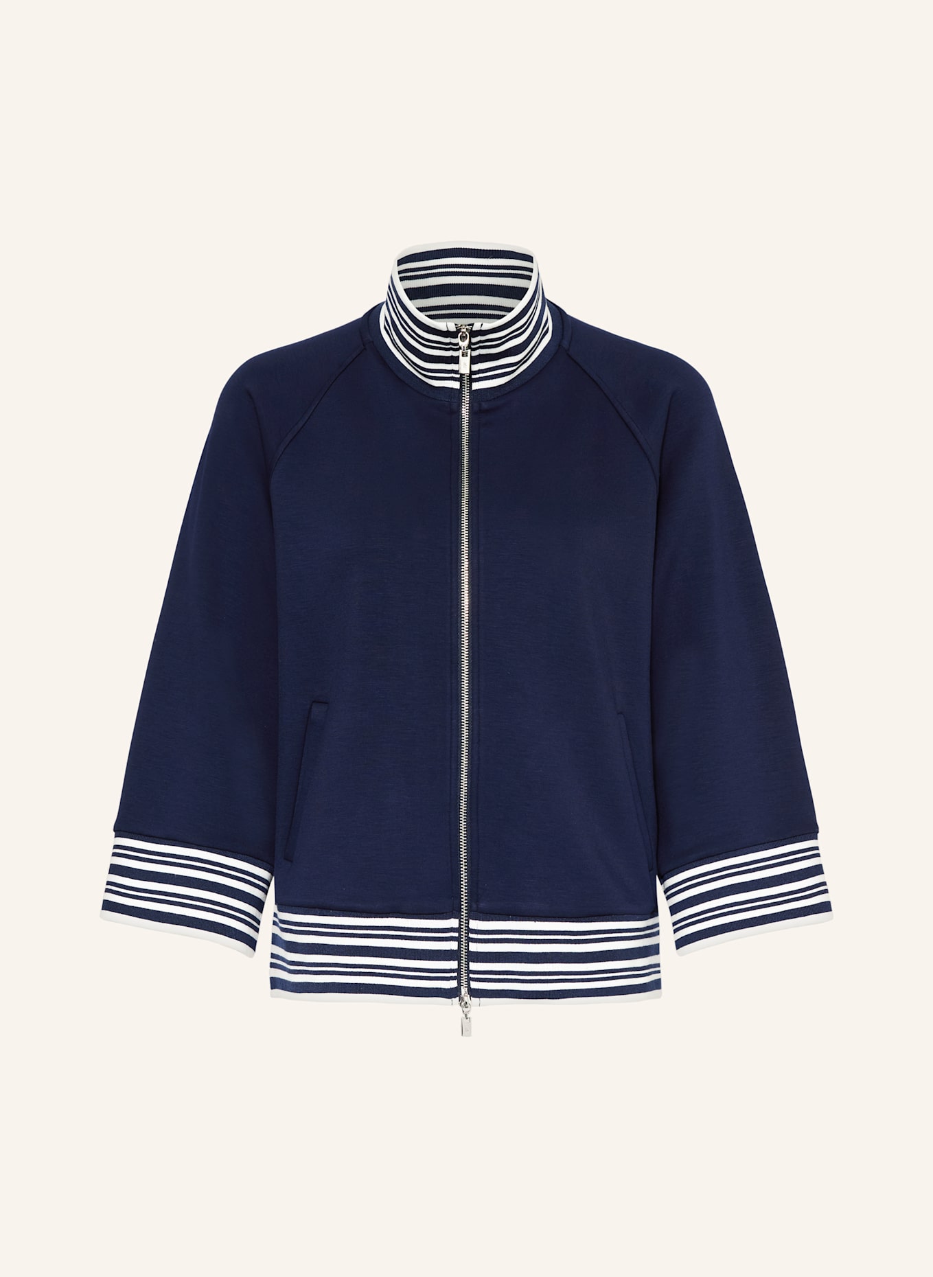 Joseph Ribkoff Sweatjacke mit 3/4-Arm: DUNKELBLAU / WEISS