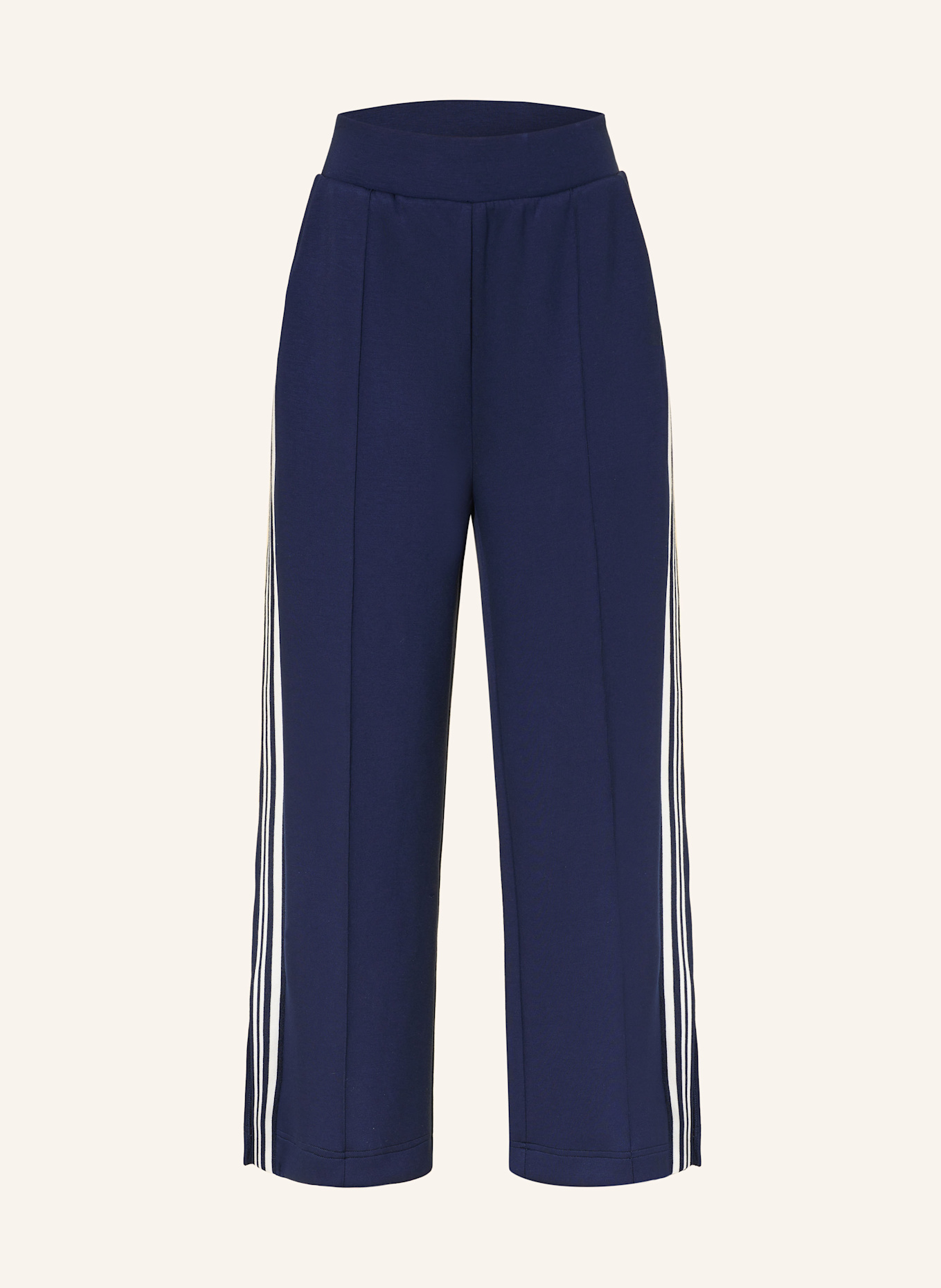 Joseph Ribkoff Sweatpants with tuxedo stripes: DARK BLUE / WHITE