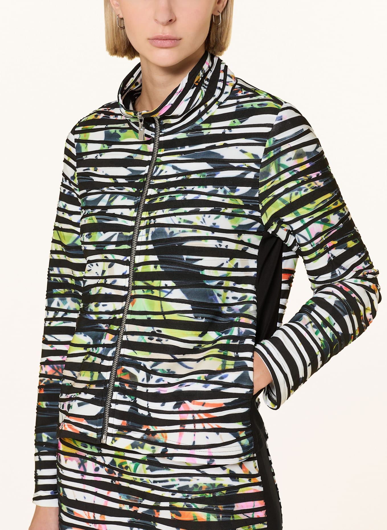 Joseph Ribkoff Sweatjacke: SCHWARZ / WEISS / GELB