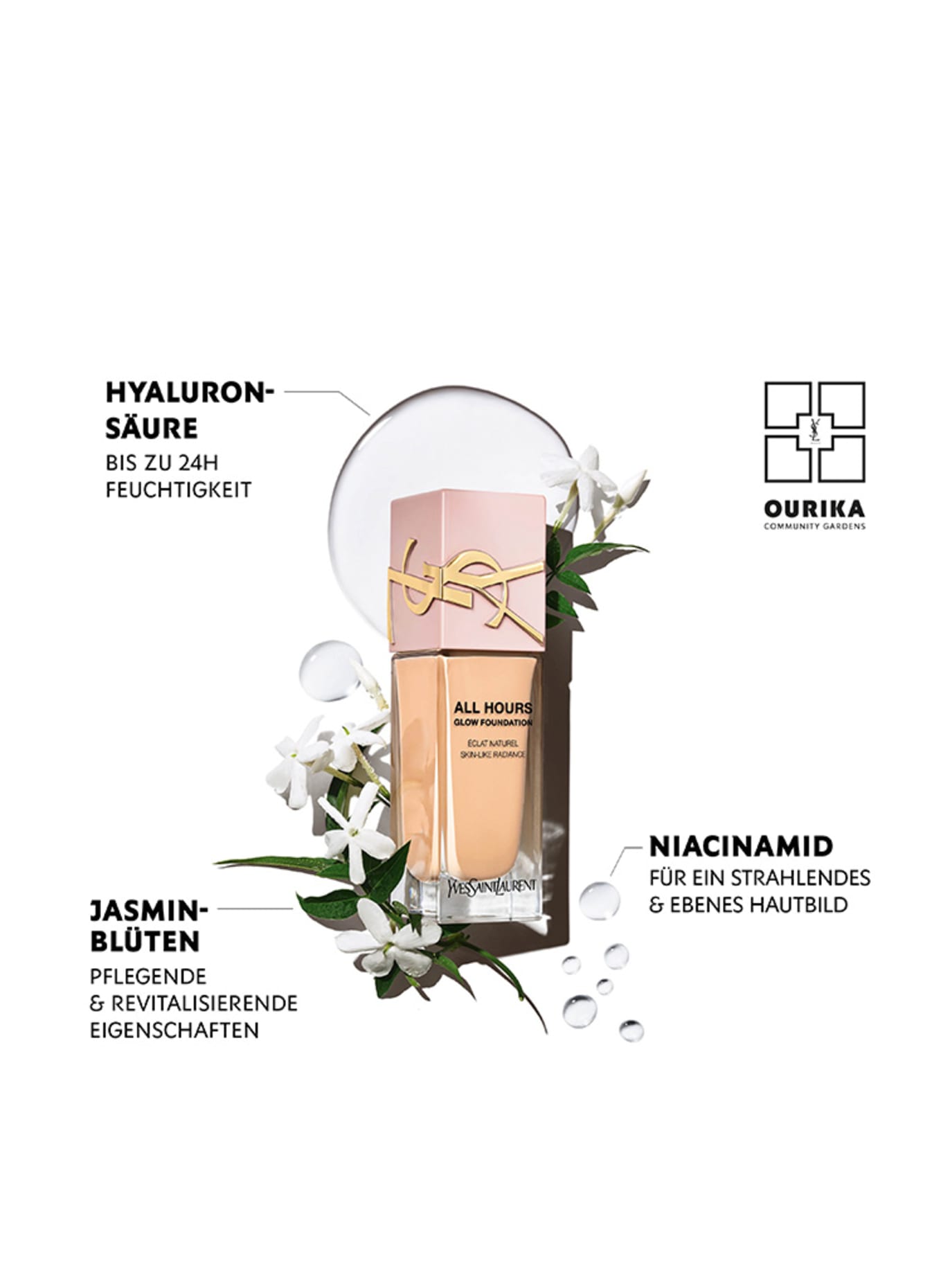 YVES SAINT LAURENT BEAUTÉ ALL HOURS GLOW FOUNDATION: LW1