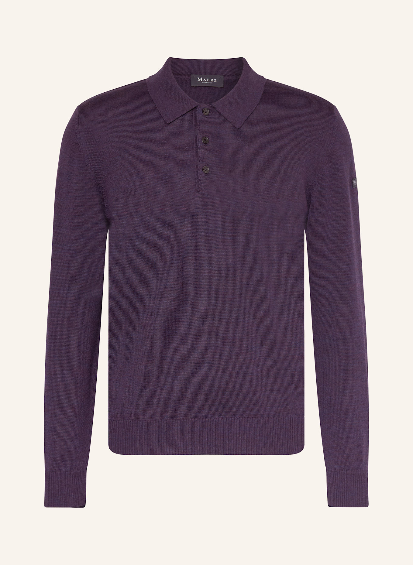 MAERZ MUENCHEN Strick-Poloshirt: DUNKELLILA
