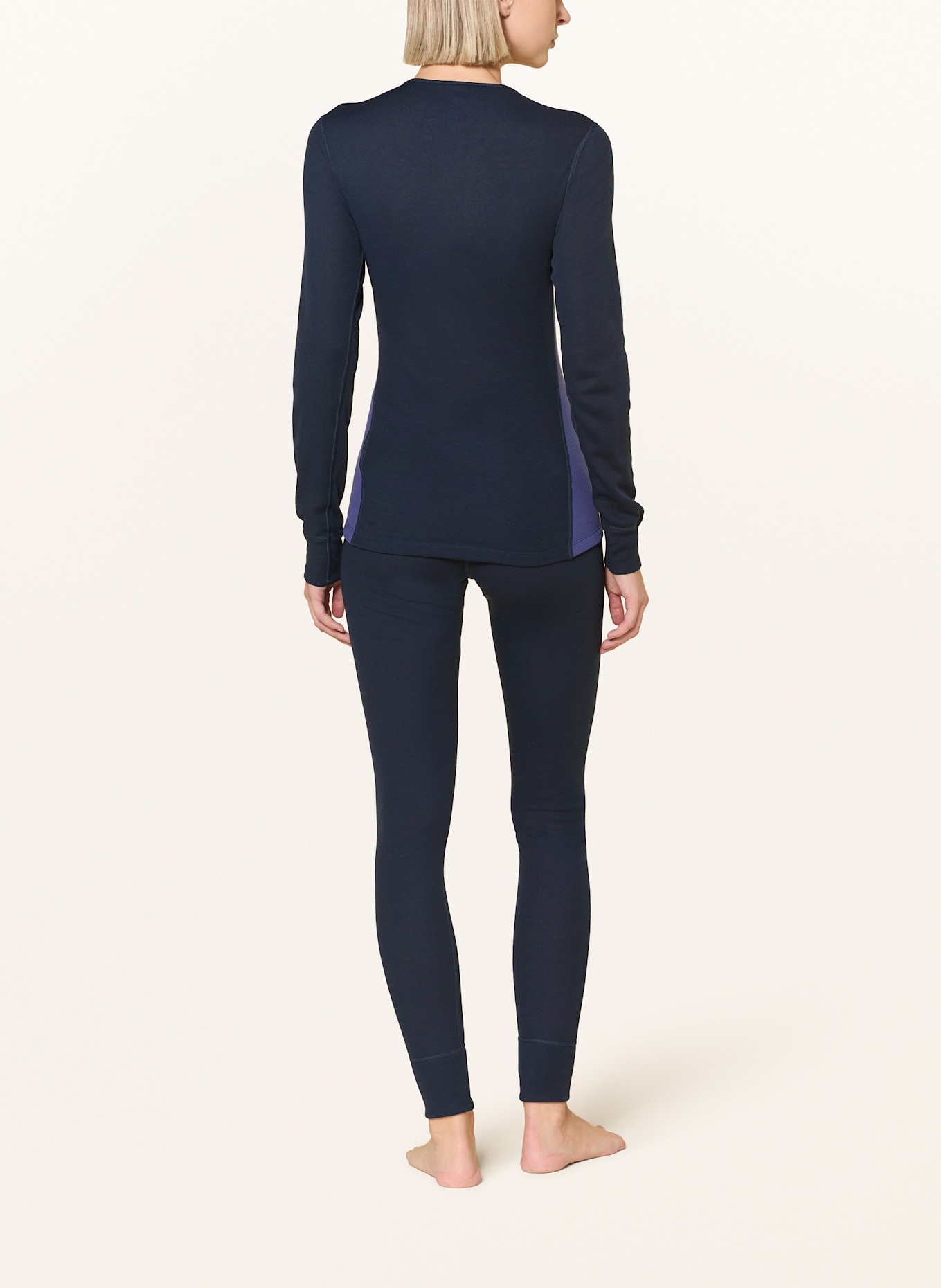 odlo Funktionswäsche-Set ACTIVE WARM: DUNKELBLAU / LILA