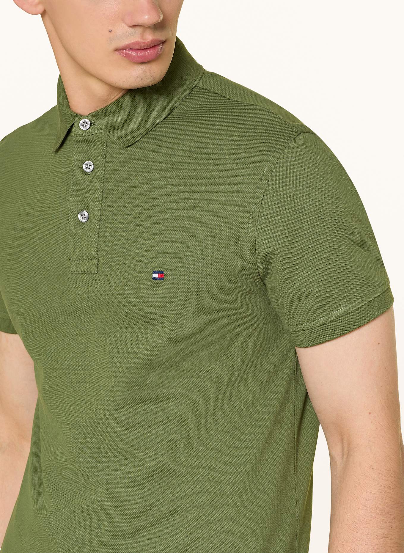 TOMMY HILFIGER Koszulka polo z piki slim fit: ZIELONY