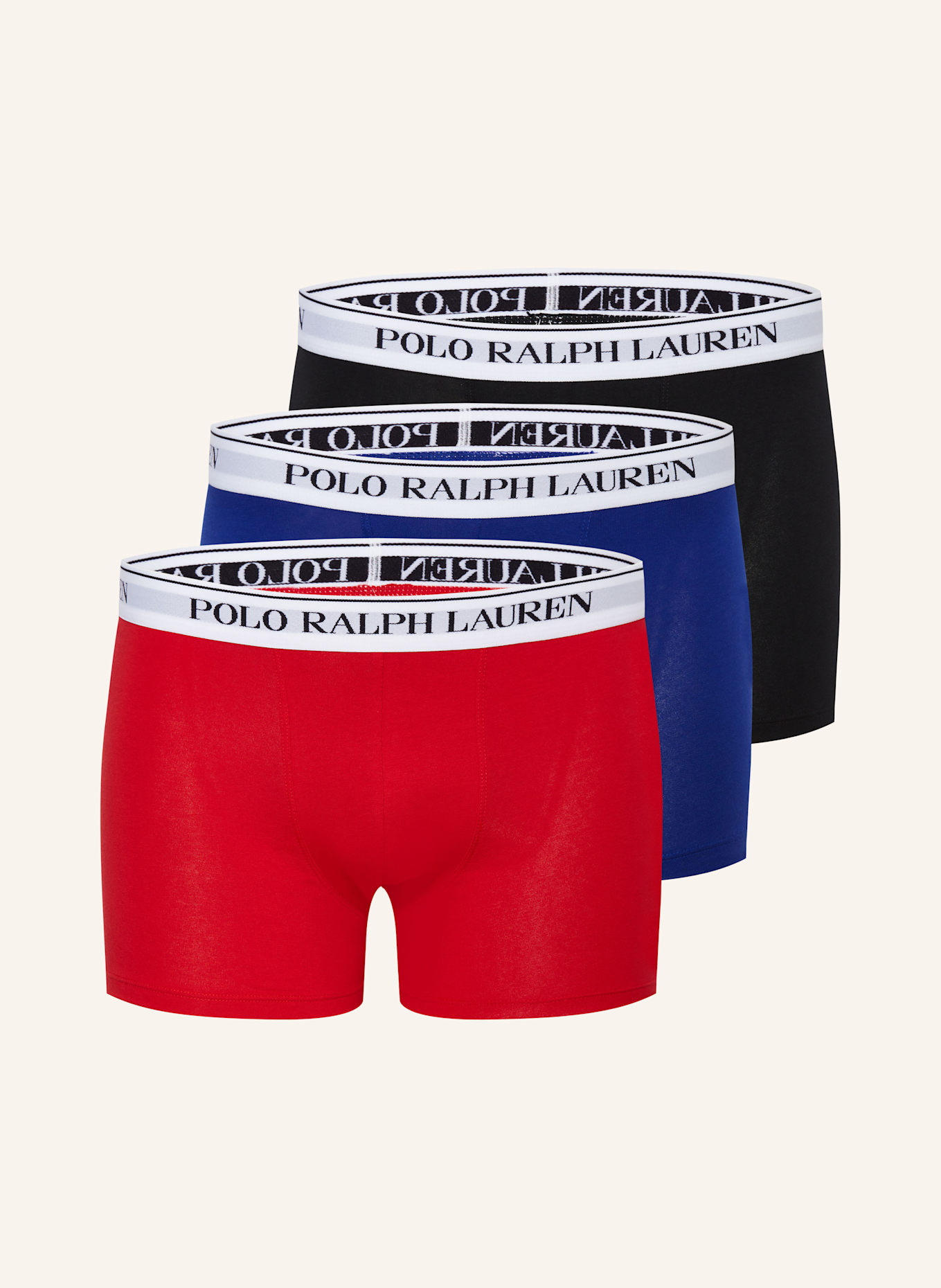 POLO RALPH LAUREN 3er-Pack Boxershorts: ROT / SCHWARZ / BLAU