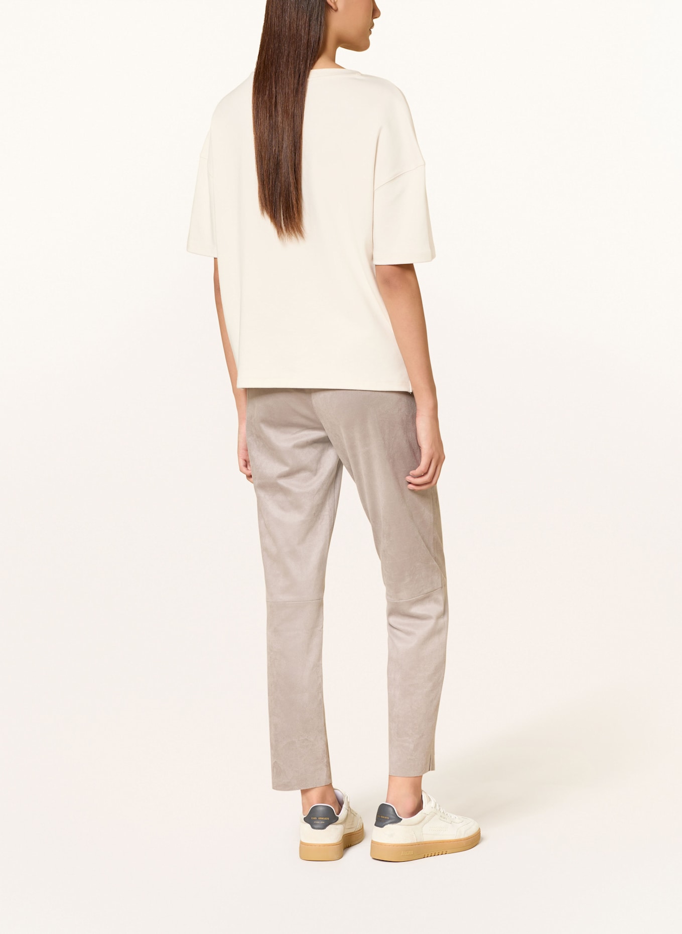 Juvia Hose im Jogging-Stil in Lederoptik: TAUPE