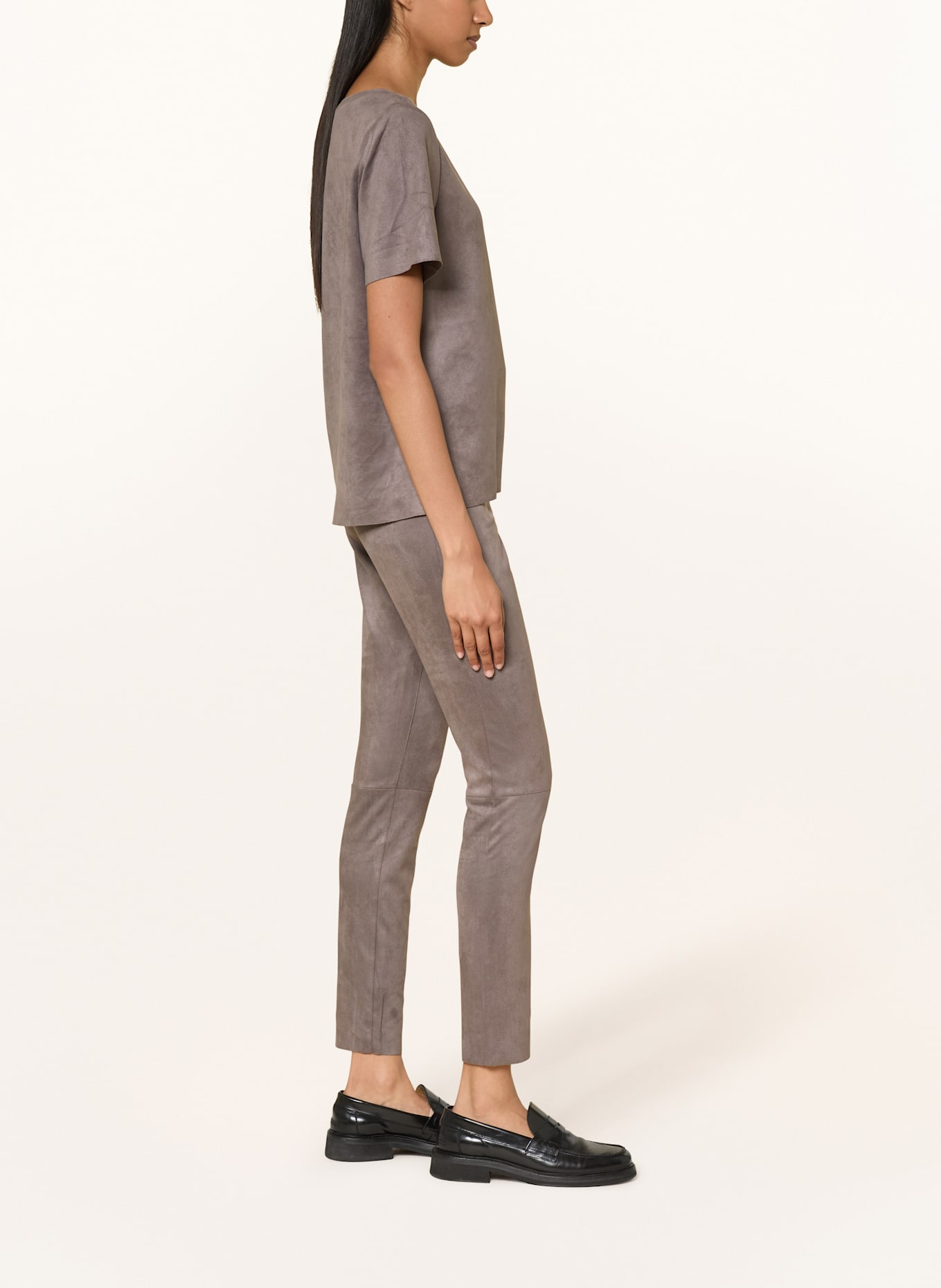 Juvia Leggings ELENA in Lederoptik: GRAU