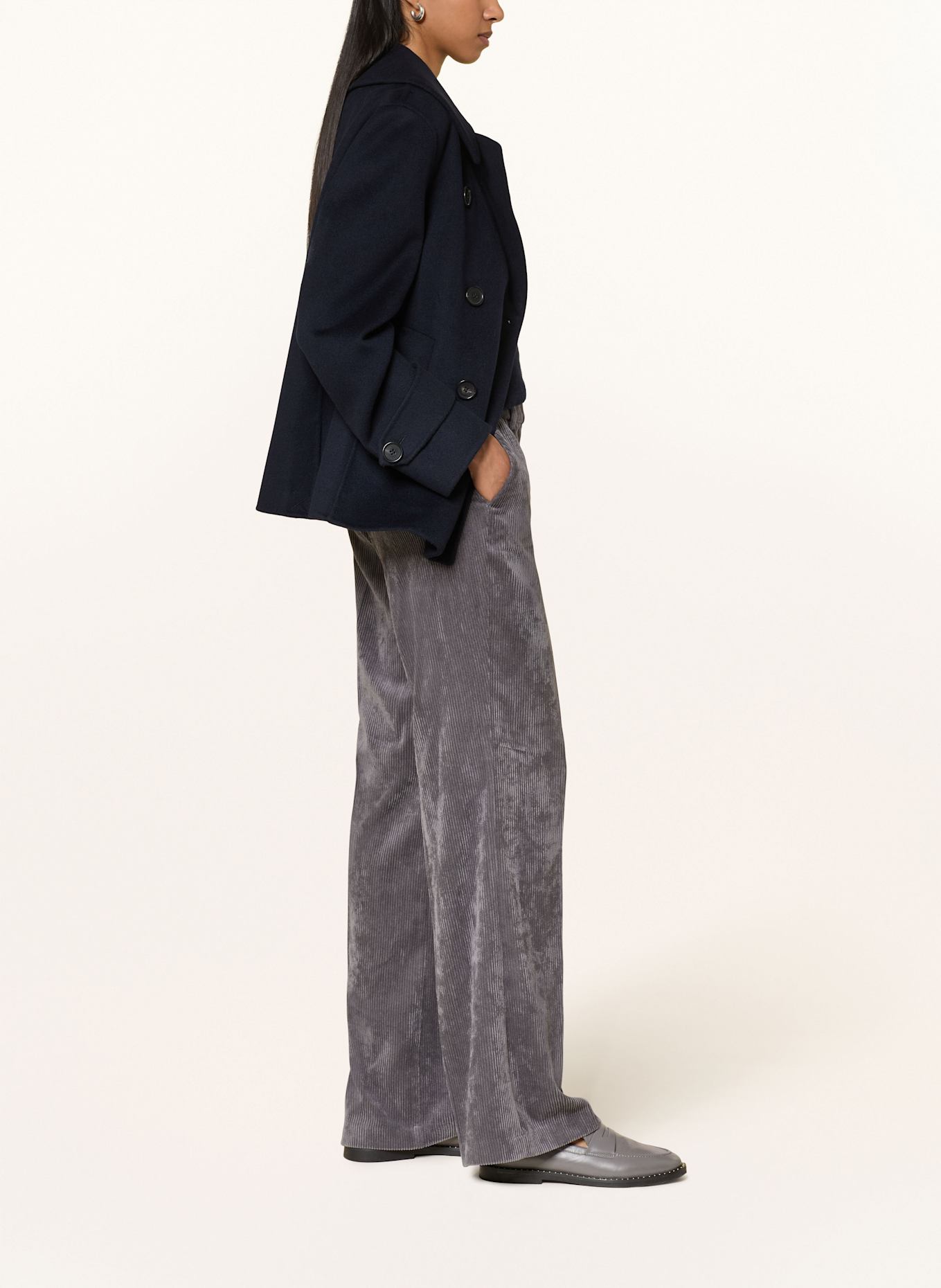 CAMBIO Marlenehose AMELIE aus Cord: GRAU